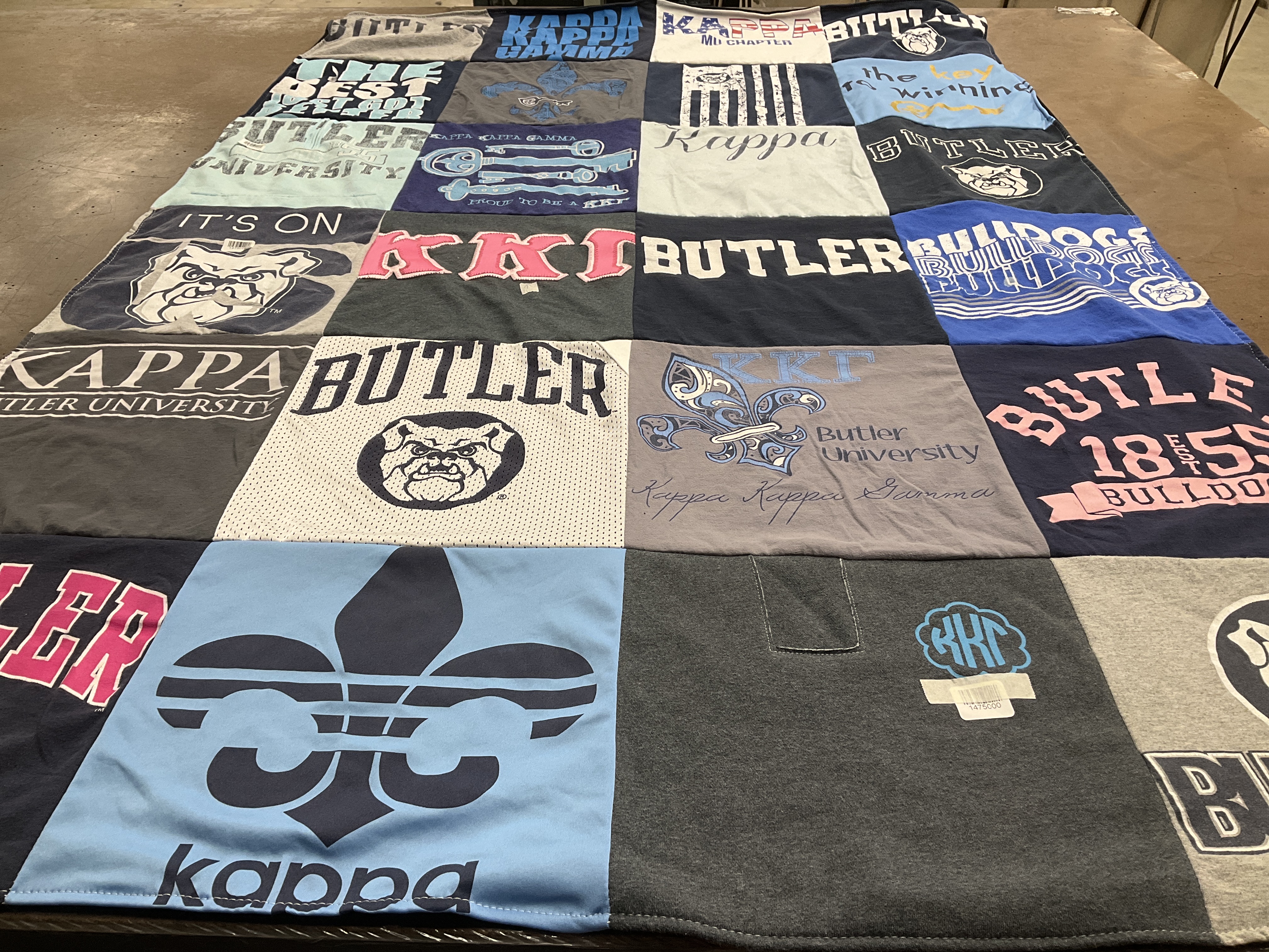 T-shirt quilt from butler university by sandy from IN