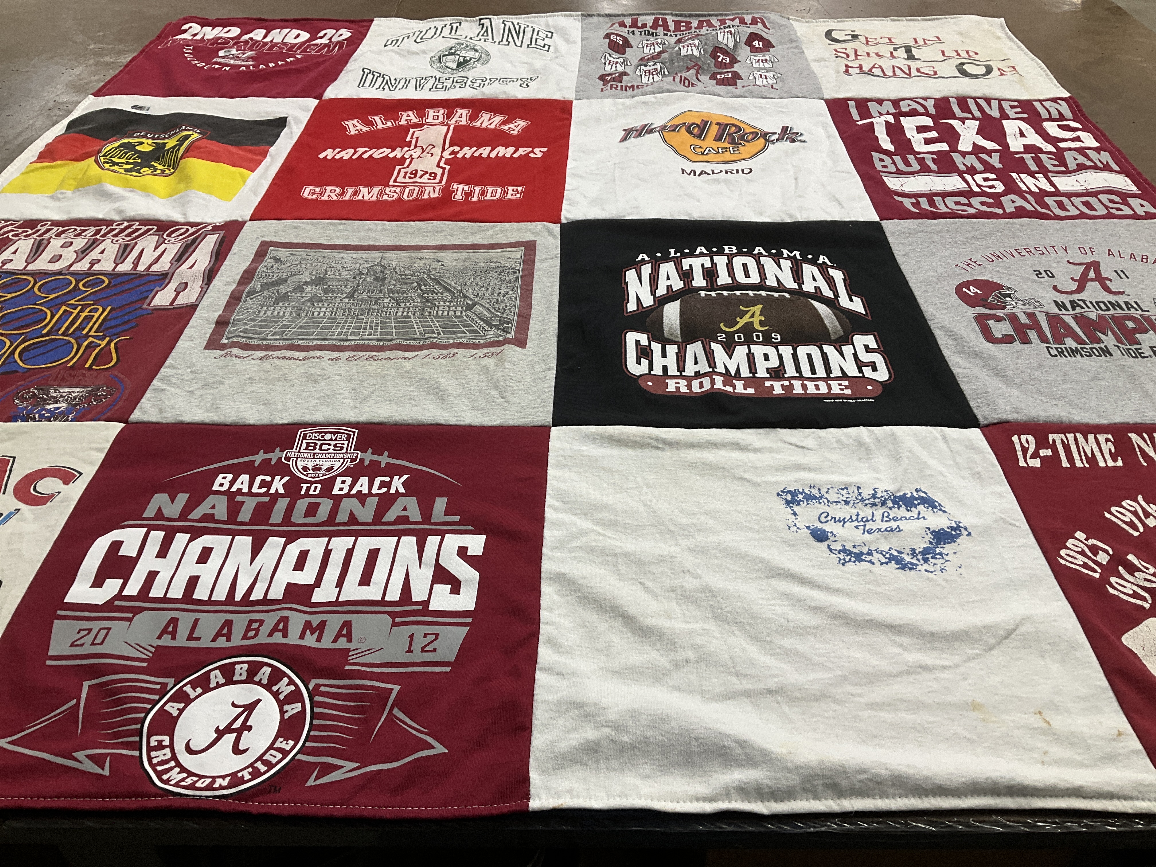 T-shirt quilt featuring alabama crimson tide by Janis from TX