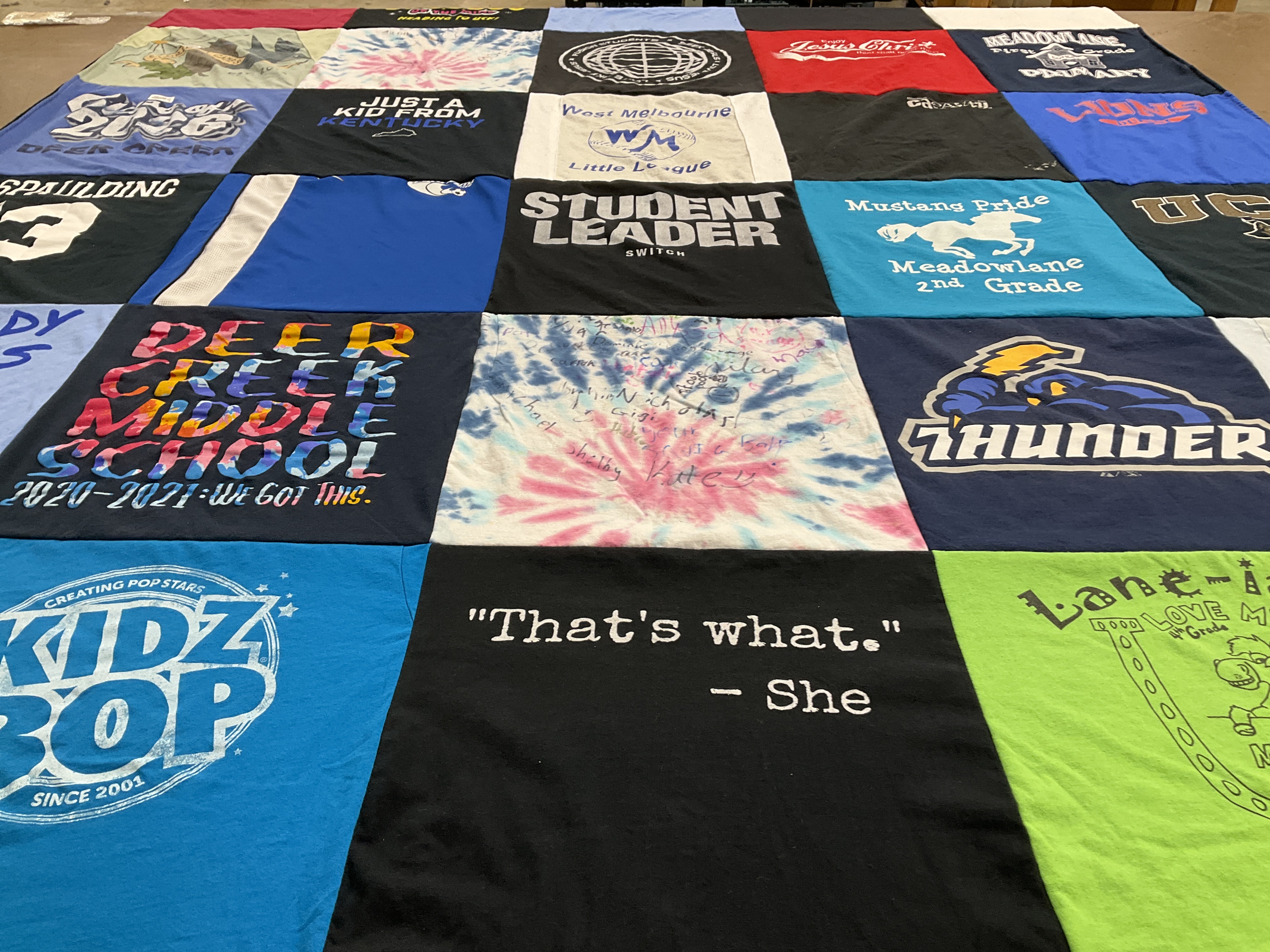 T-shirt quilt featuring thunder by Tracy from OK