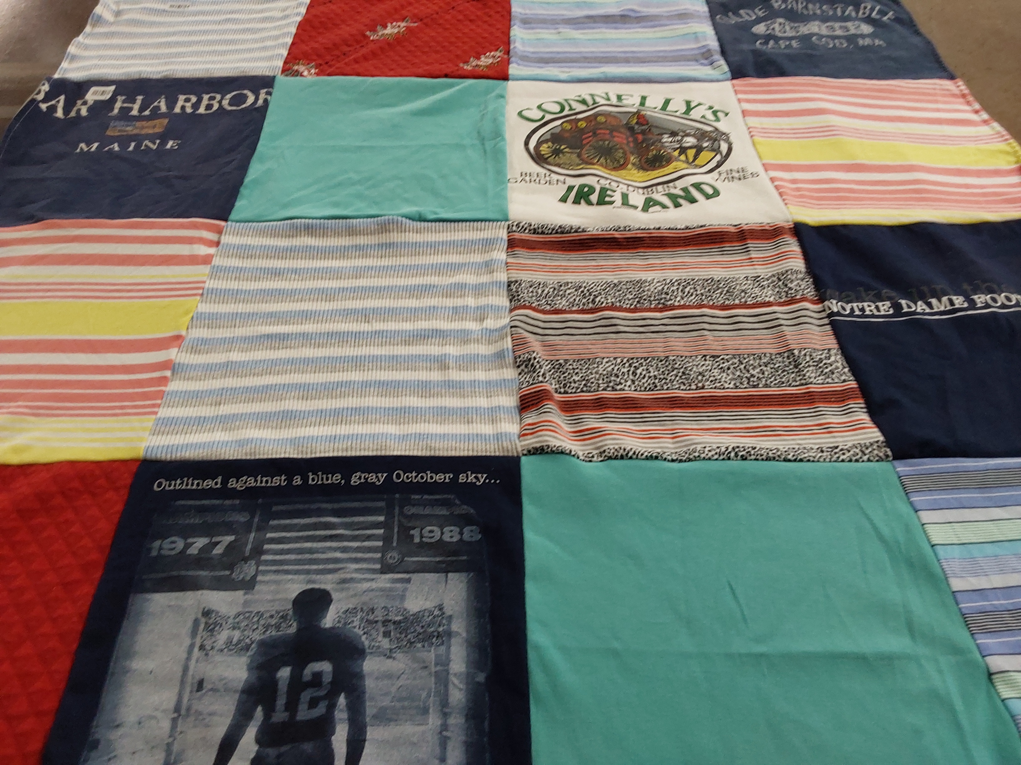 T-shirt quilt from notre dame university by John from OH