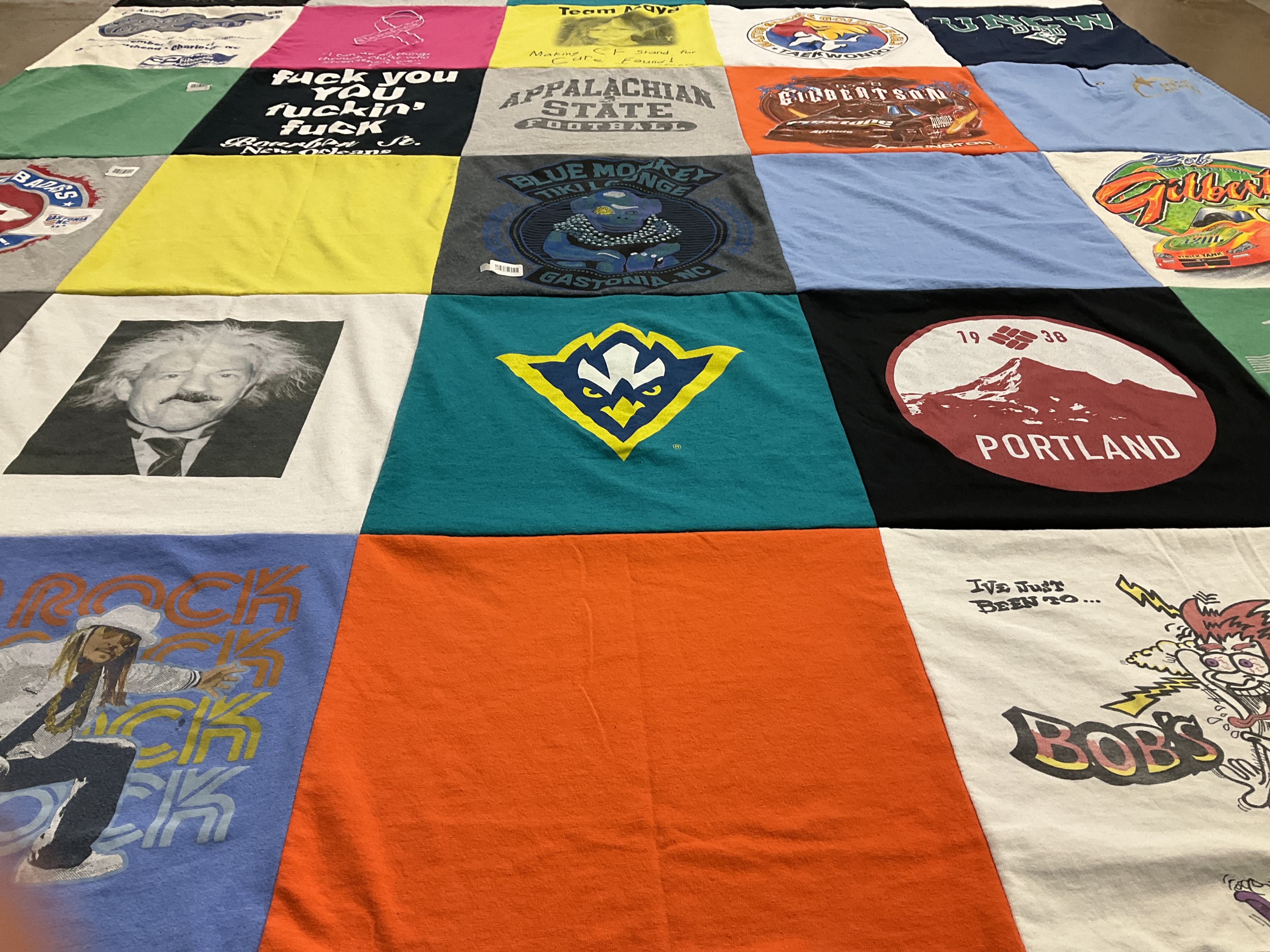 T-shirt quilt featuring west virginia university by Carly from NC