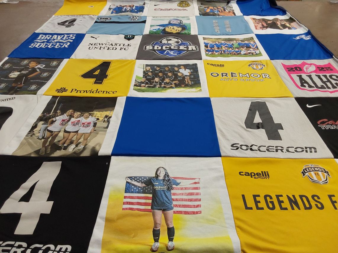 T-shirt quilt featuring alhs high school by Rosalie from CA
