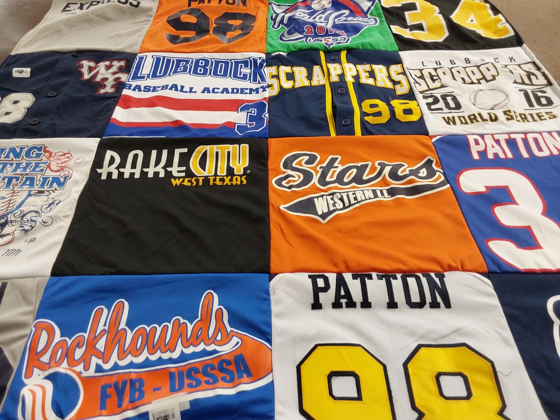 T-shirt quilt featuring rockhounds, scrappers by Debbie from TX