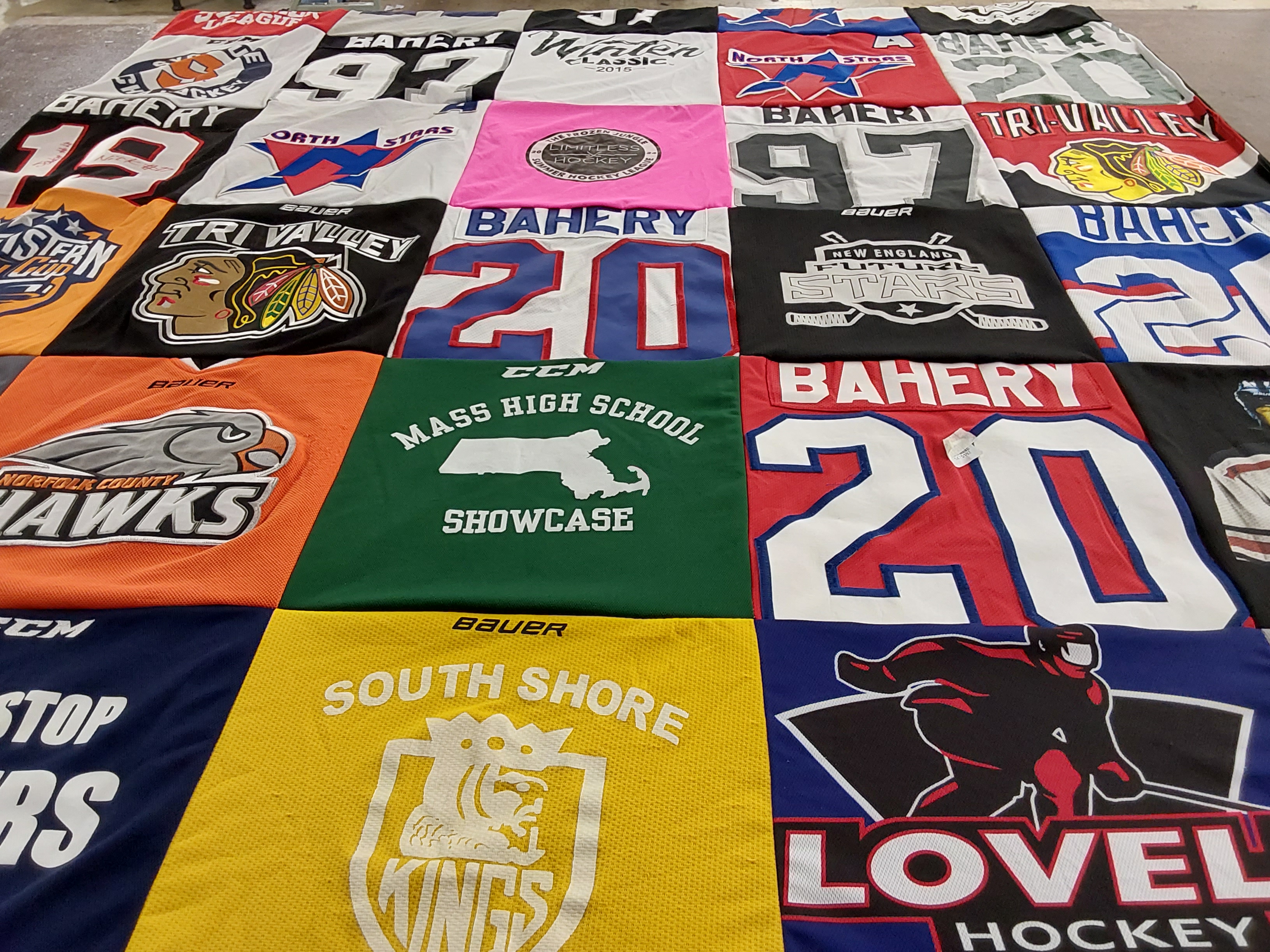 T-shirt quilt featuring north stars, tri valley by Michele from MA