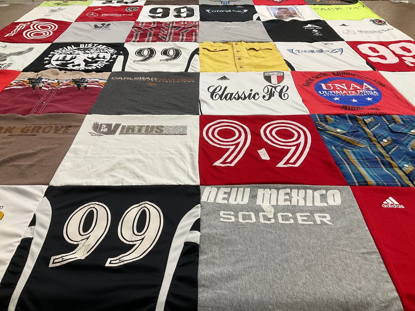 T-shirt quilt featuring new mexico soccer by Tammy from NM