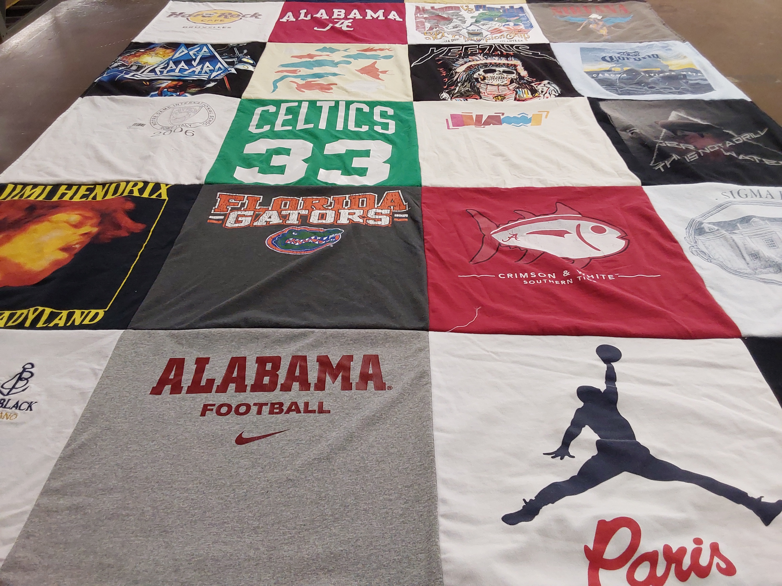 T-shirt quilt featuring florida gators, boston celtics by Cecilia from GA