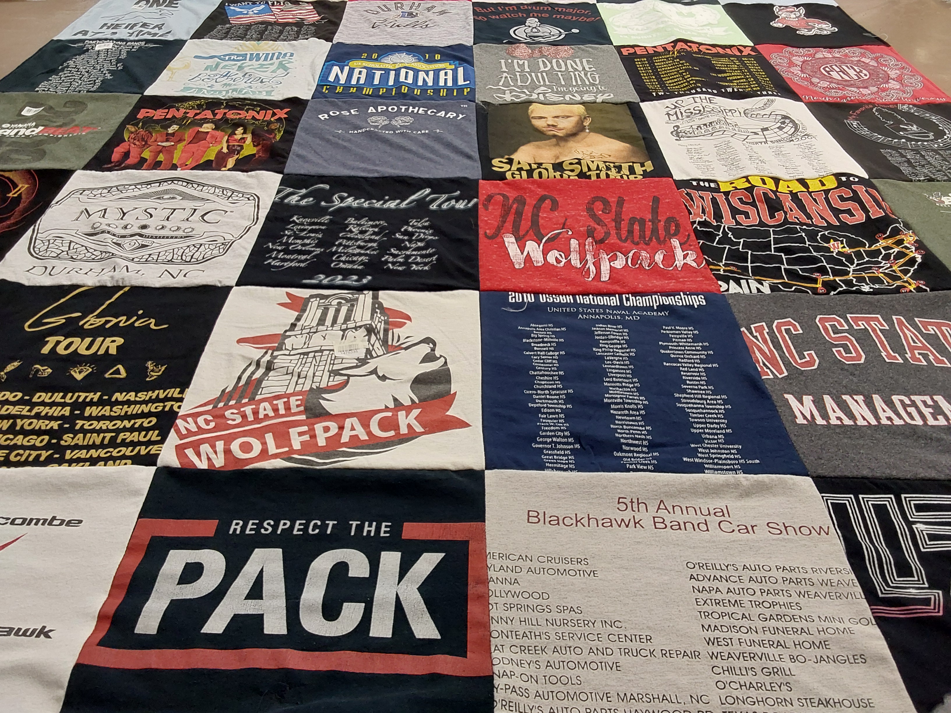T-shirt quilt featuring north carolina state wolfpack by Caitlin from NC