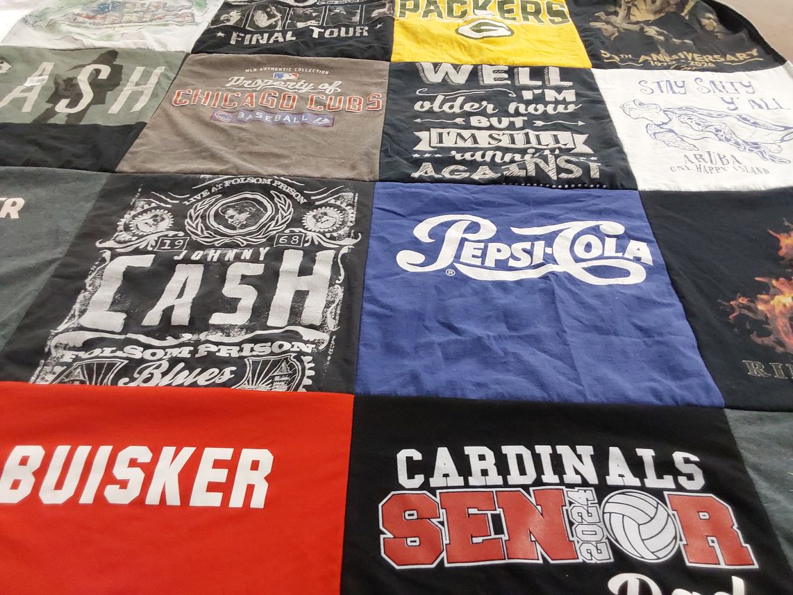 T-shirt quilt featuring green bay packers, st louis cardinals by Jannelle from IL