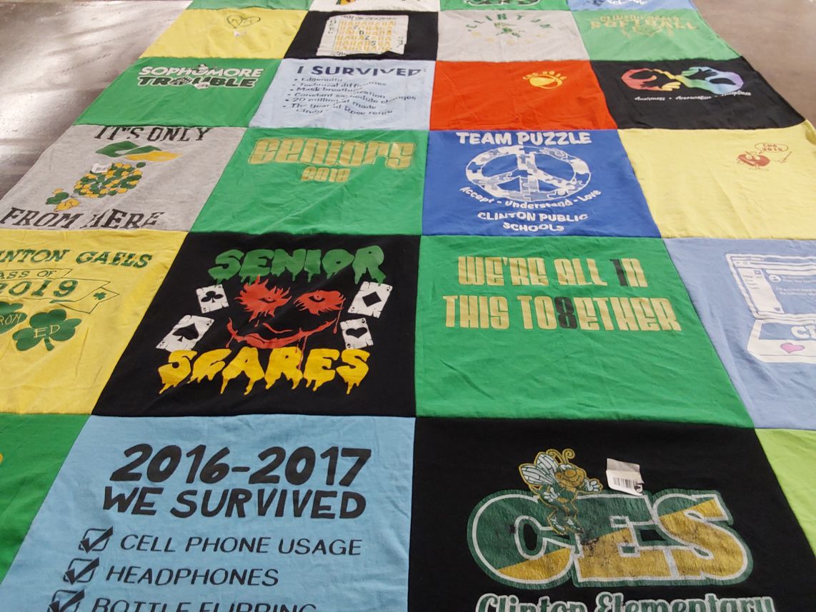 T-shirt quilt featuring clinton gaels by Lauren from MA