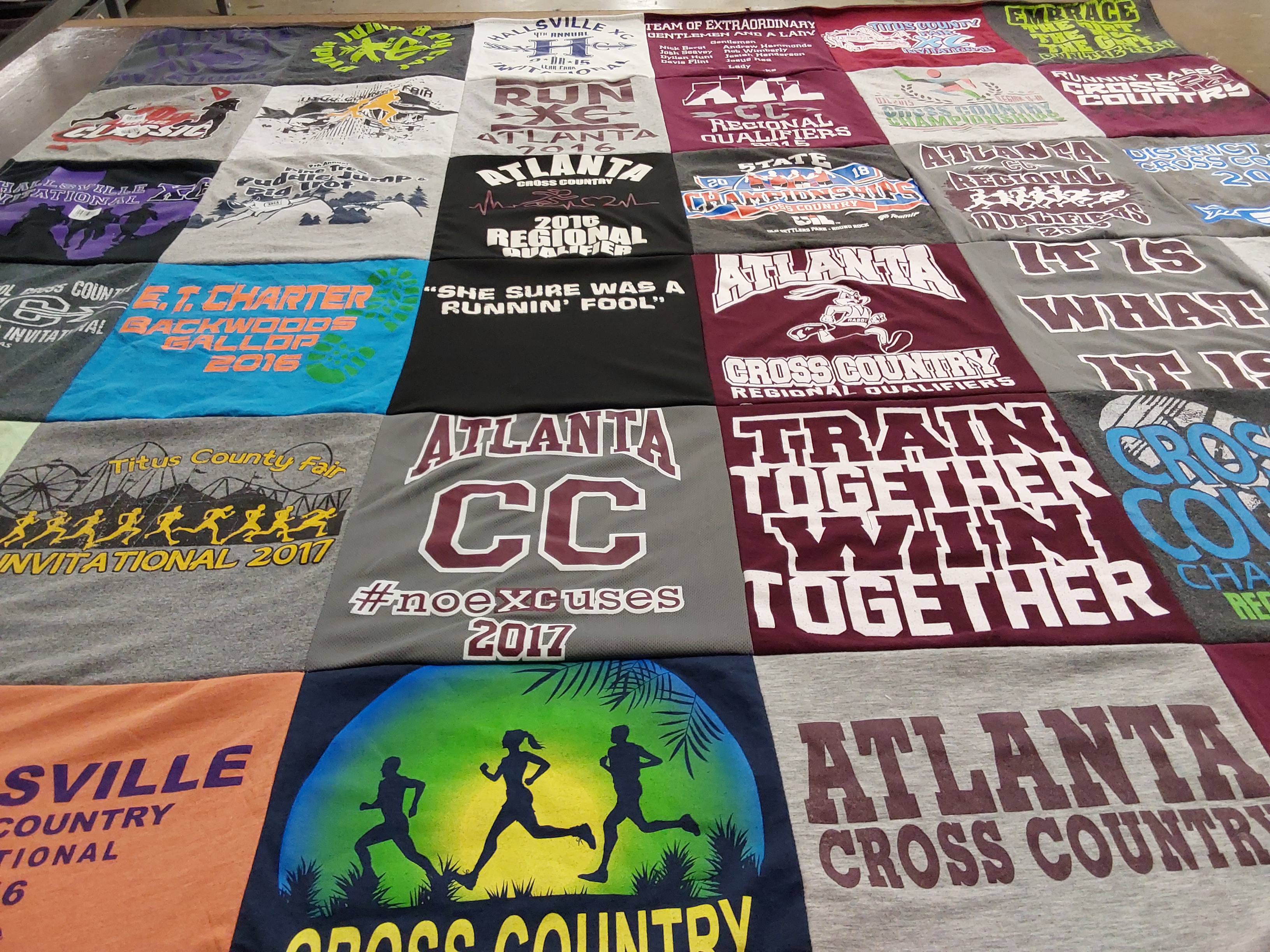 T-shirt quilt featuring atlanta cross country team by Cherise from TX