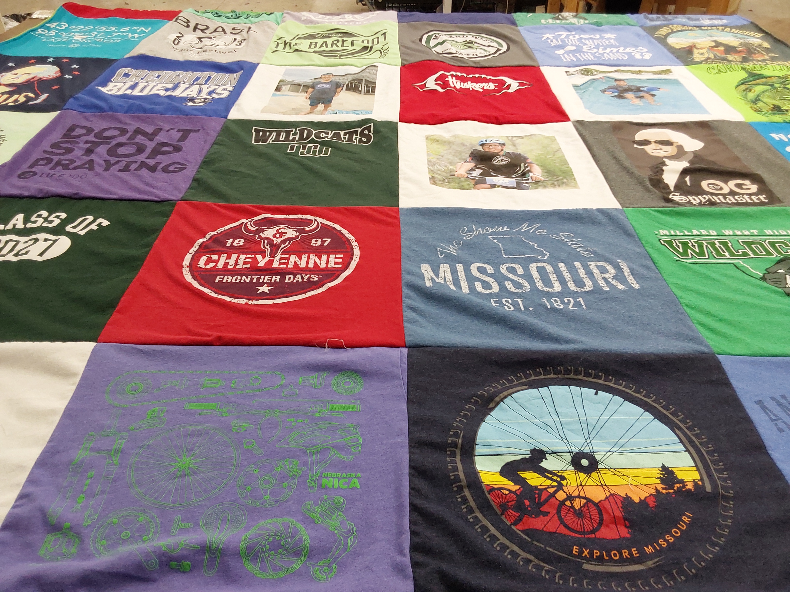 T-shirt quilt from millard west high school by Janell from NE