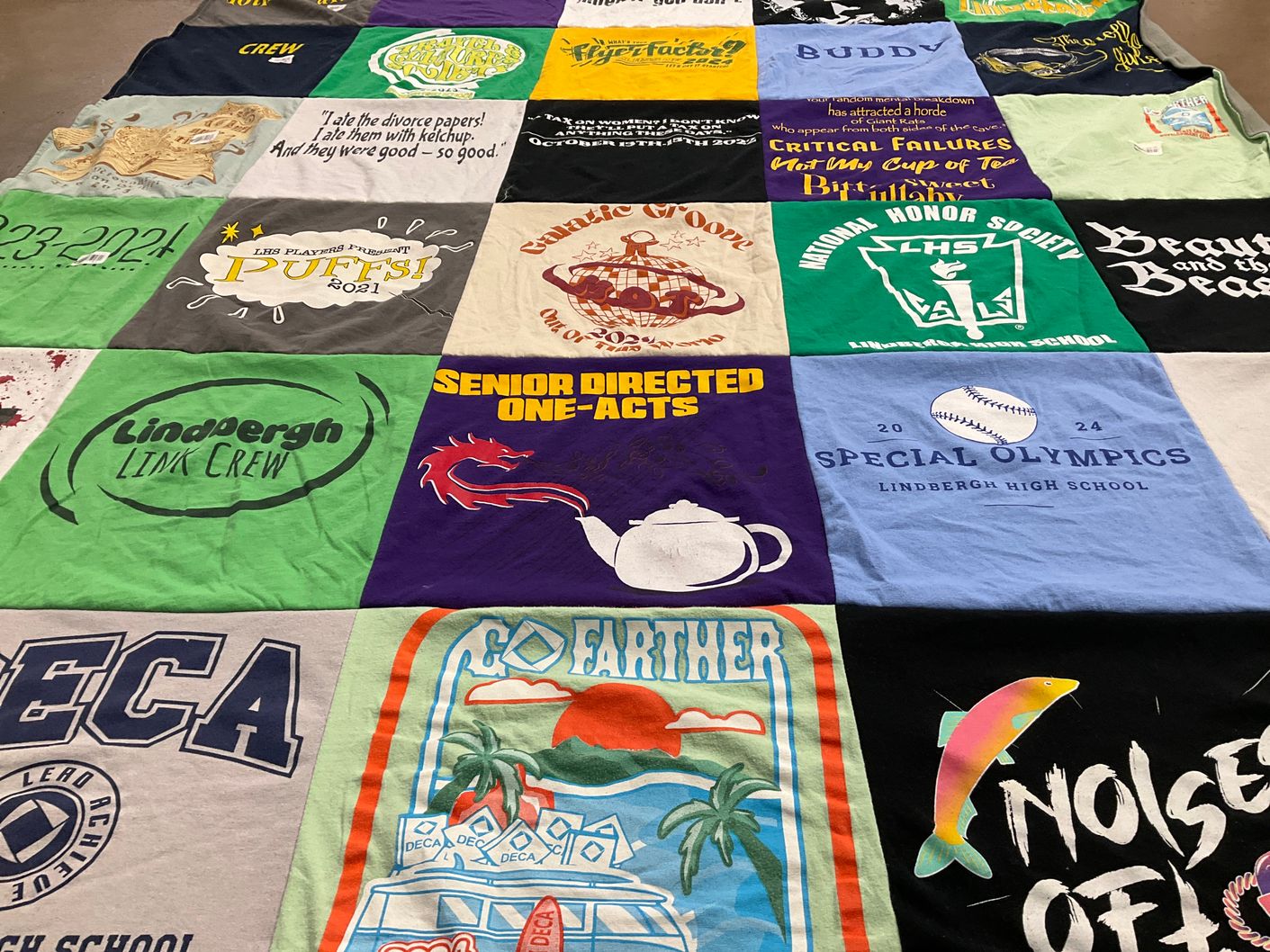 T-shirt quilt from lindbergh high school by Molly from MO