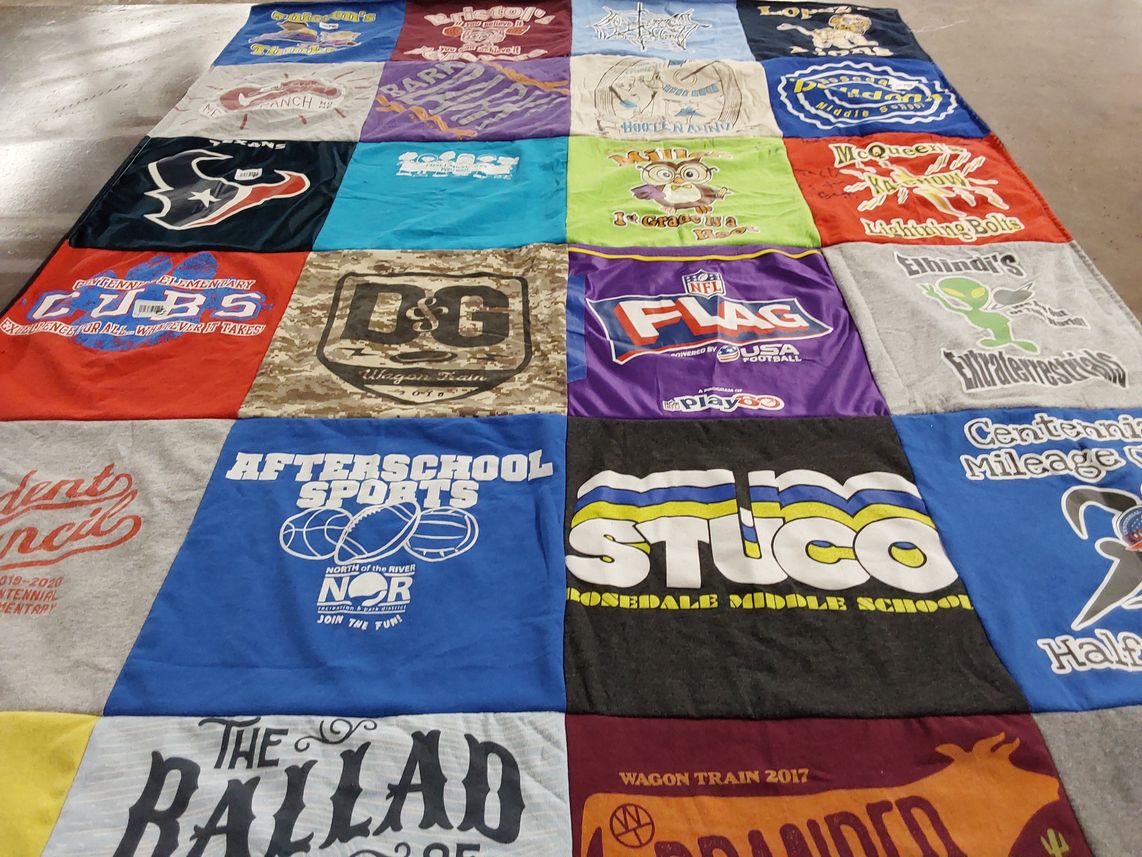 T-shirt quilt featuring nfl, huntington high school by Elizabeth from CA