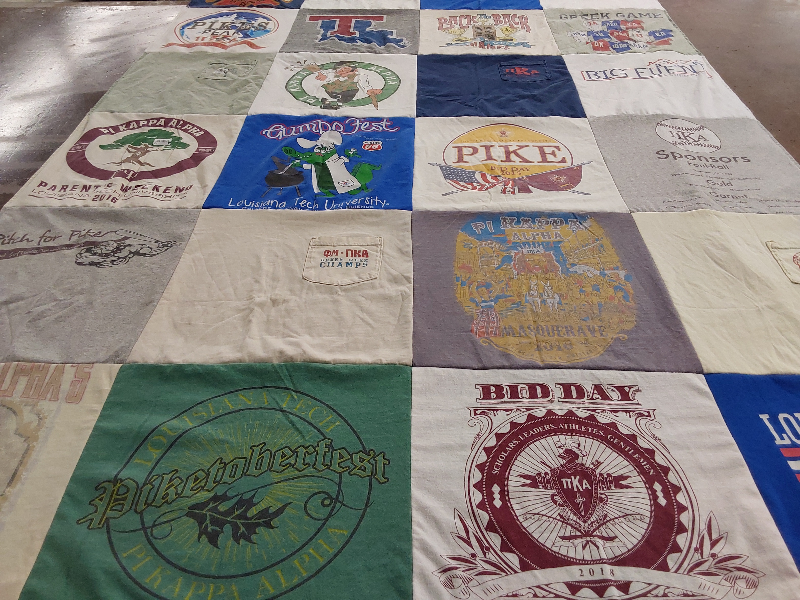 T-shirt quilt from louisiana tech university by Sharon from TX