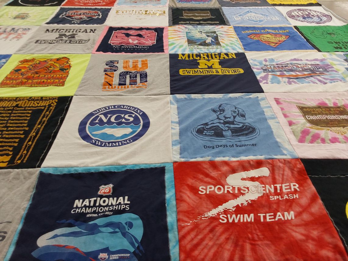 T-shirt quilt featuring swim team by michelle from NC