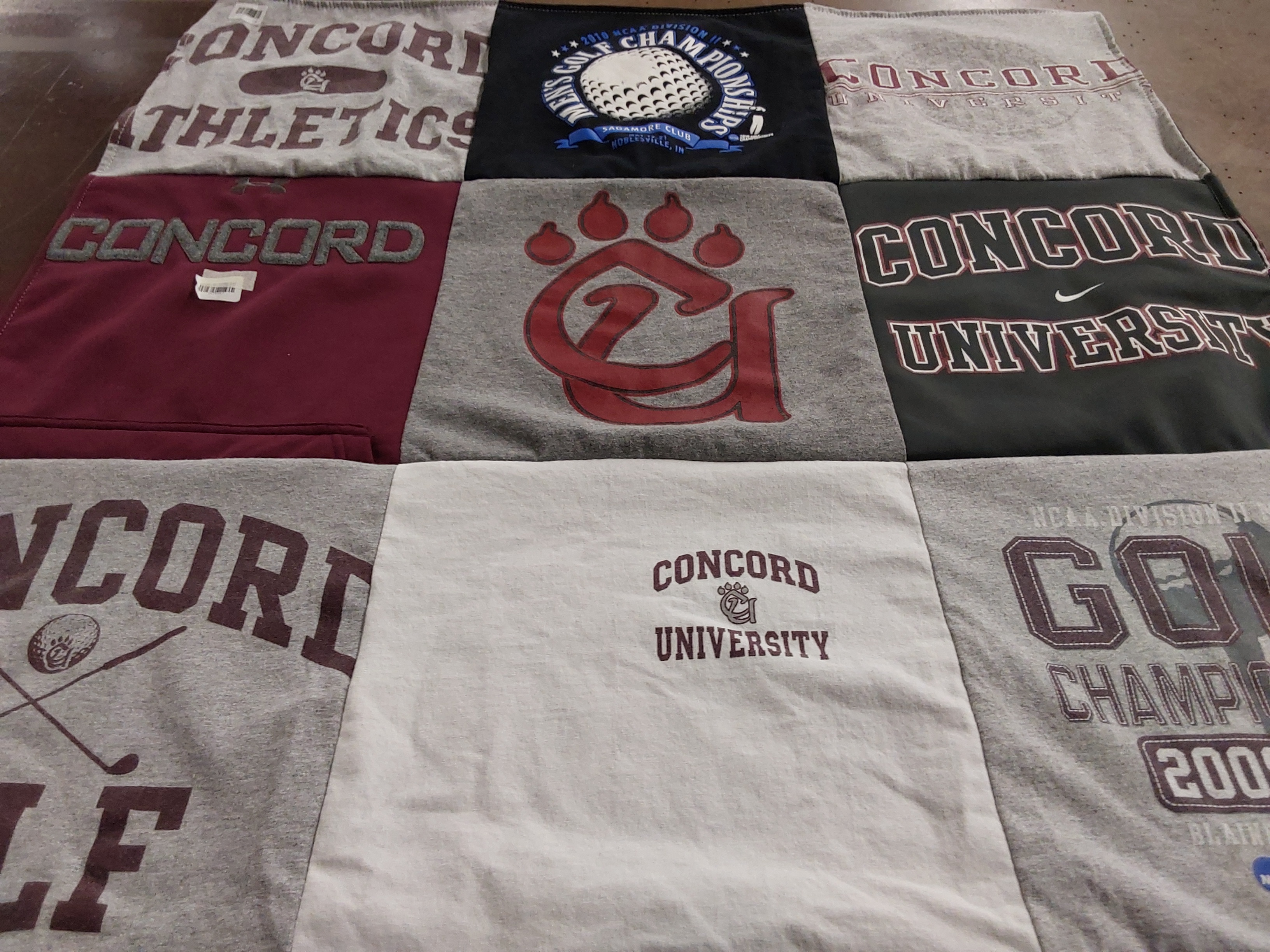 T-shirt quilt from concord university by Tammy from FL
