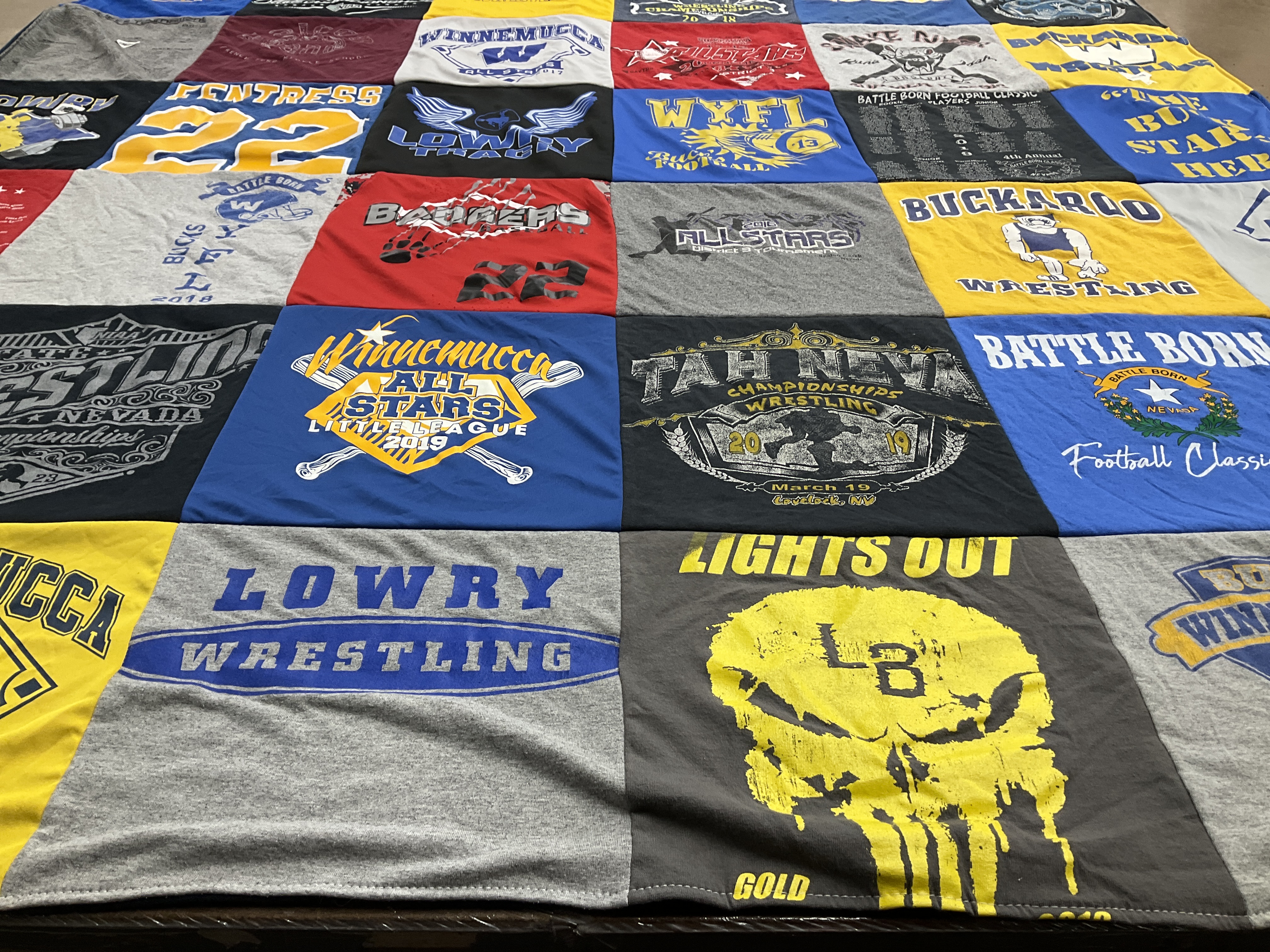 T-shirt quilt featuring lowry wrestling by Tanya  from NV
