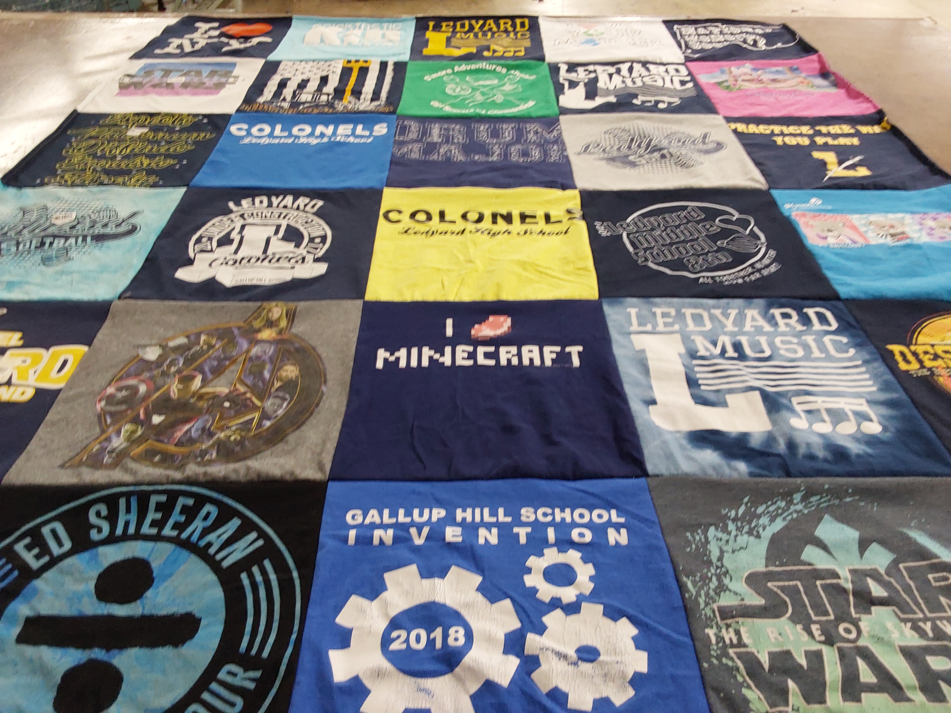 T-shirt quilt from ledyard high school by Leah from CT