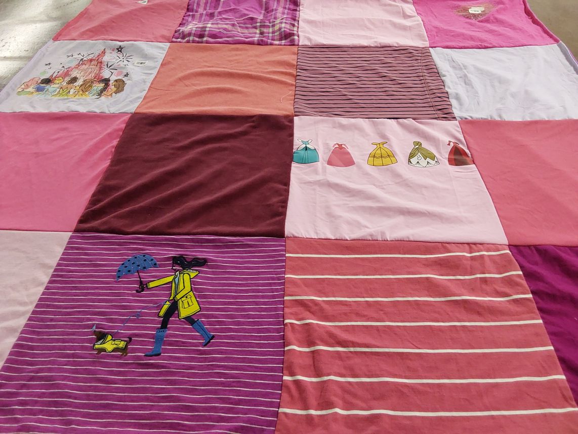 T-shirt quilt with fashion, pets themes by Maureen from ME