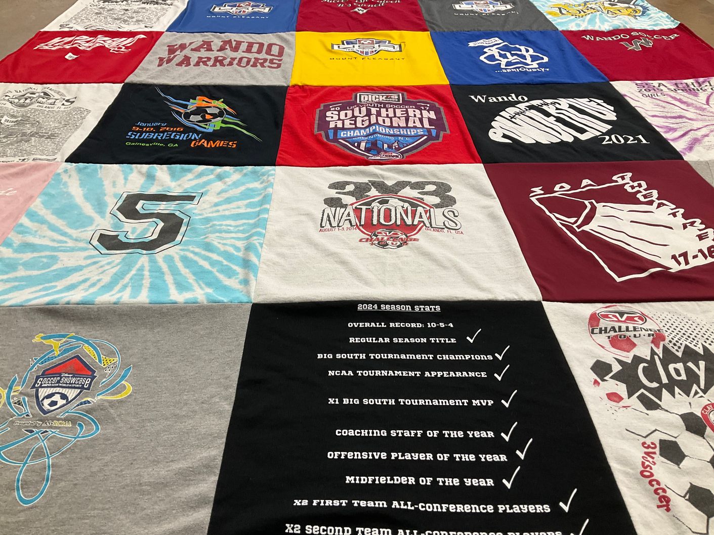 T-shirt quilt featuring wando warriors soccer team by Sarah from SC