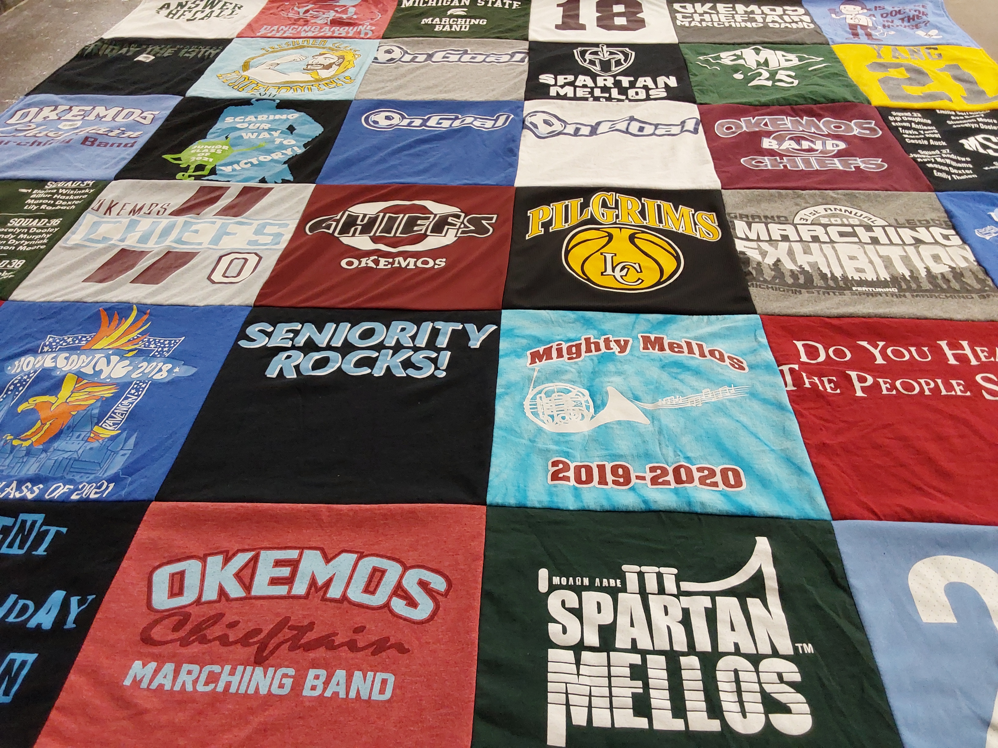 T-shirt quilt from okemos high school by Margaret from MI