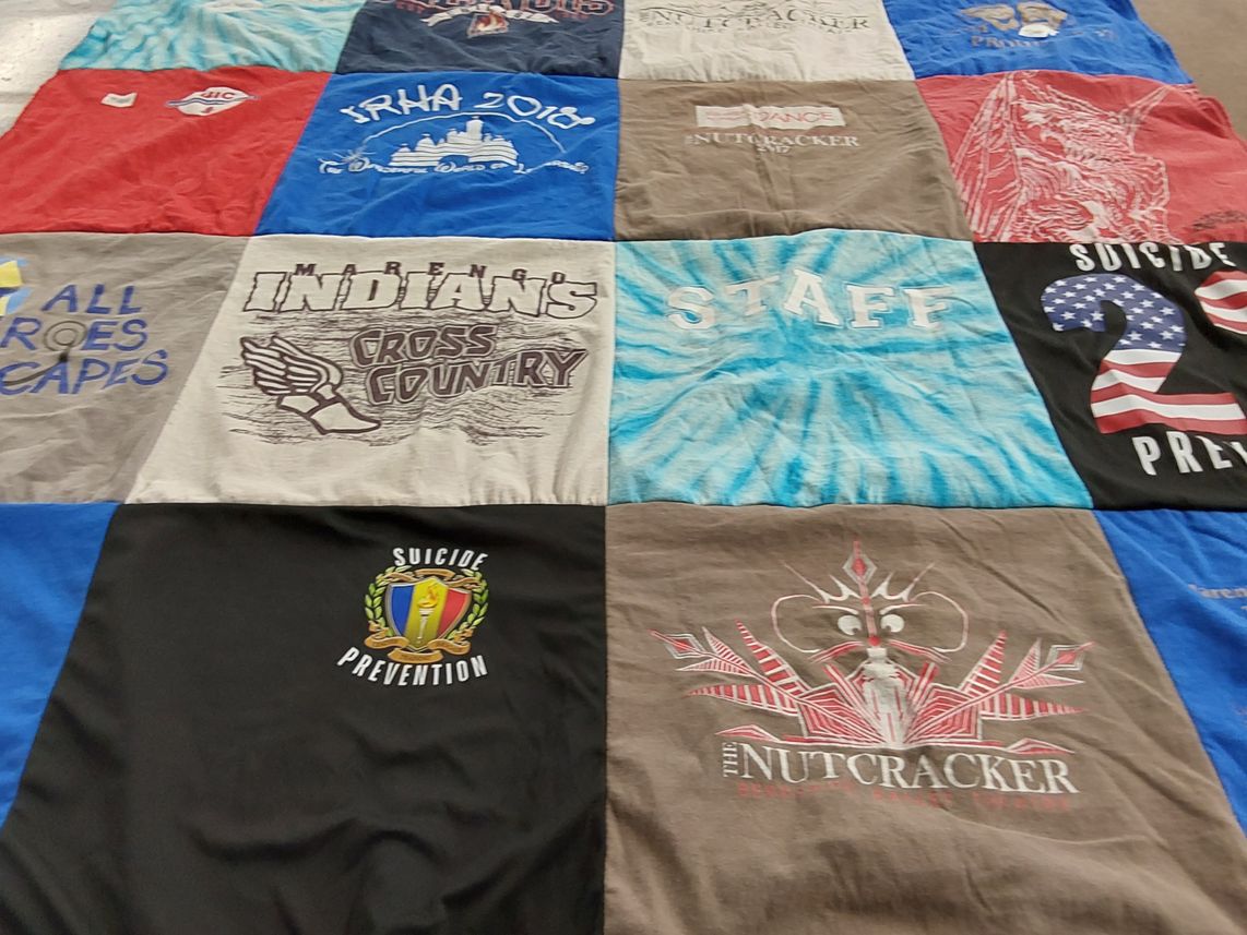 T-shirt quilt featuring marengo indians cross country by Kristen from IL