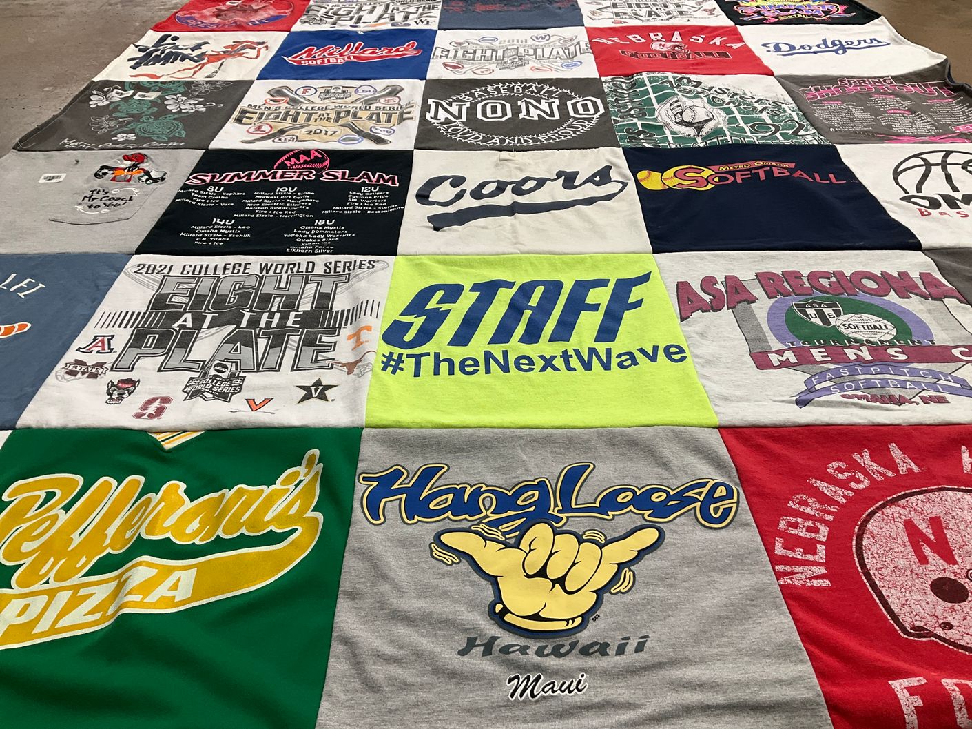 T-shirt quilt featuring nebraska cornhuskers, arizona wildcats by Cassie from NE