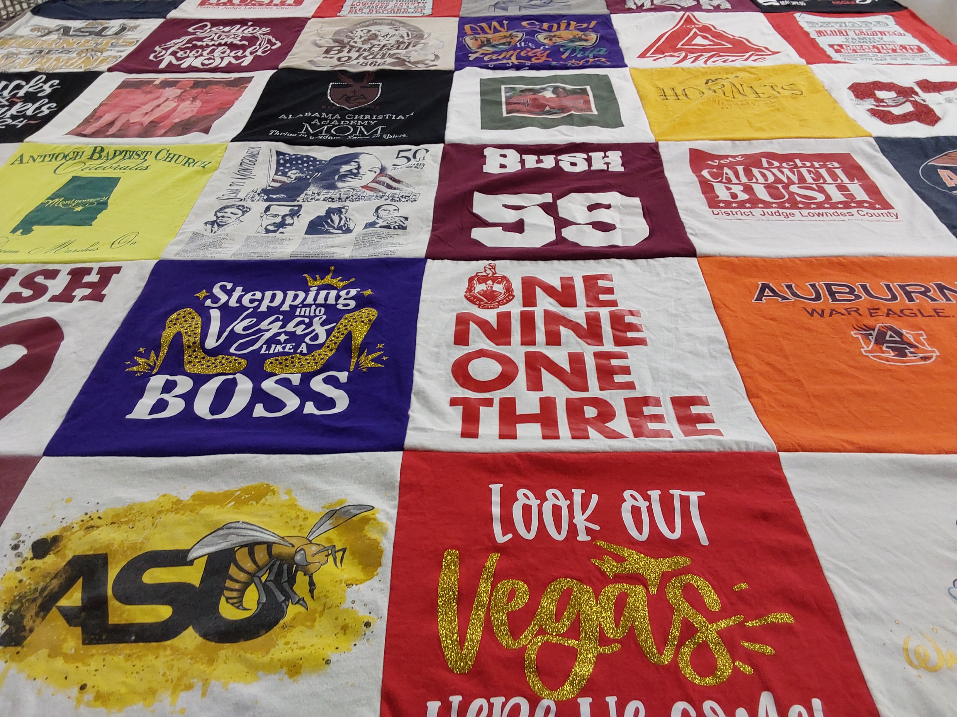 T-shirt quilt featuring auburn university by Debra from AL