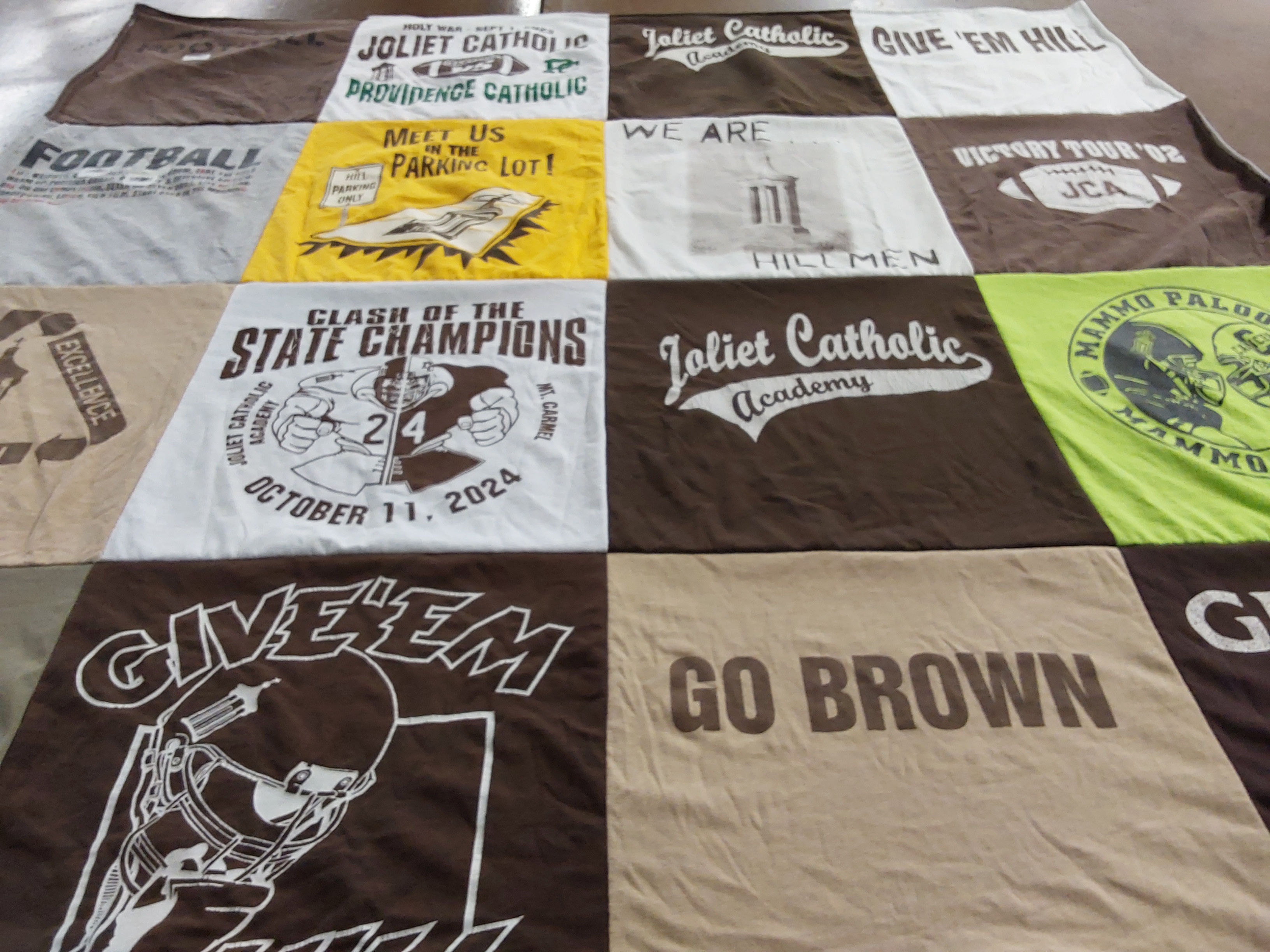 T-shirt quilt featuring joliet catholic football by Stacey from IL