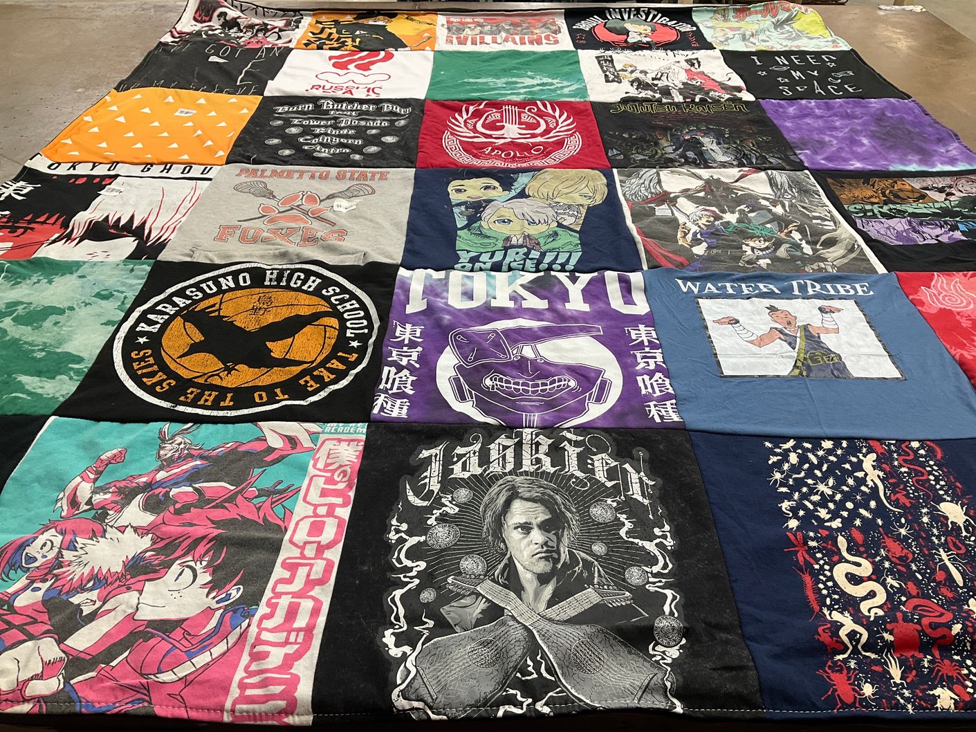 T-shirt quilt from karasuno high school by Kathleen from TX