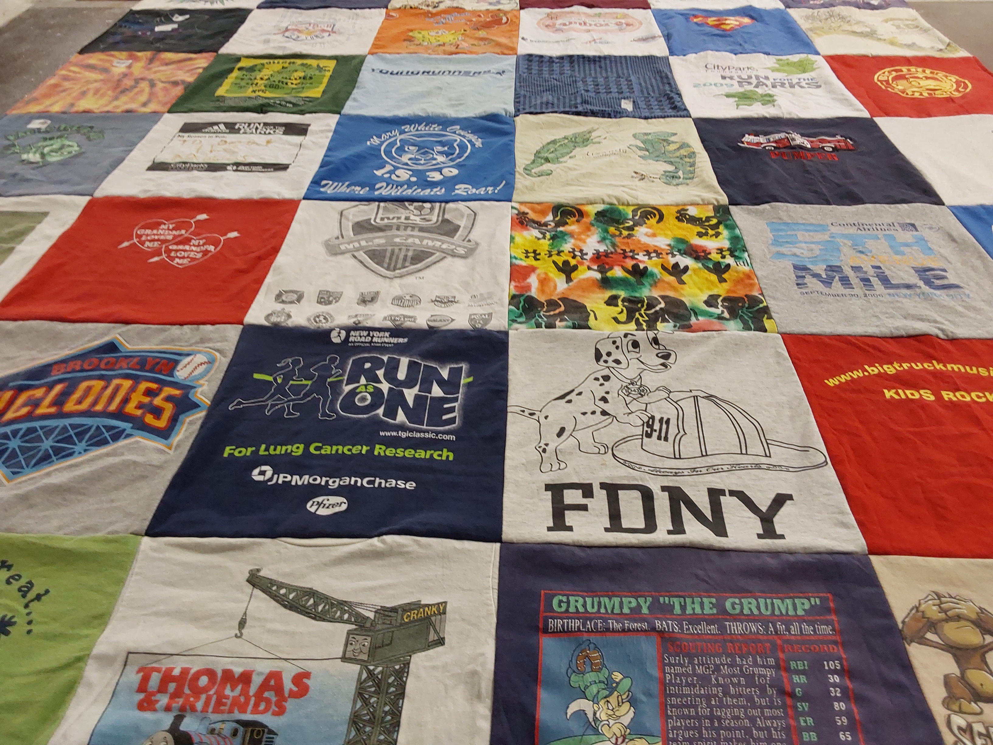 T-shirt quilt featuring brooklyn cyclones by Mary Ann from NY