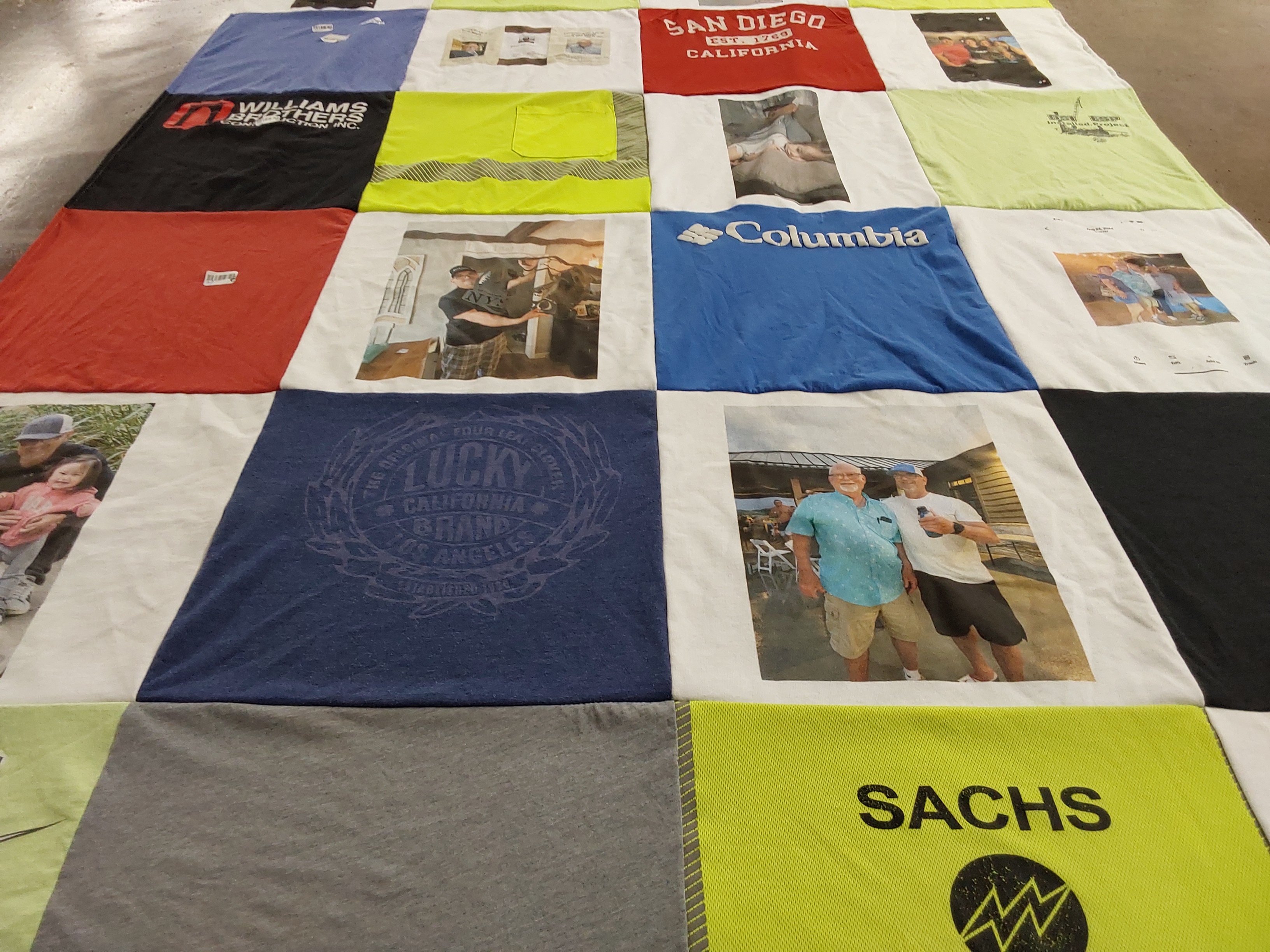 T-shirt quilt with california, photography themes by Krissa from IL