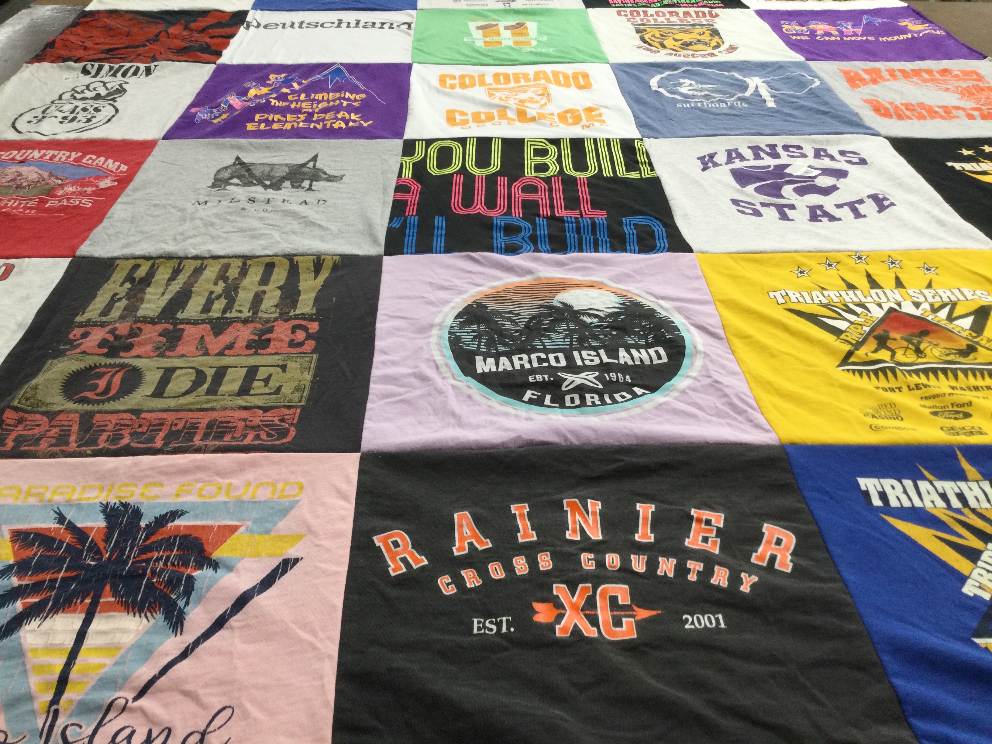 T-shirt quilt featuring rainier cross country by Allison from OH