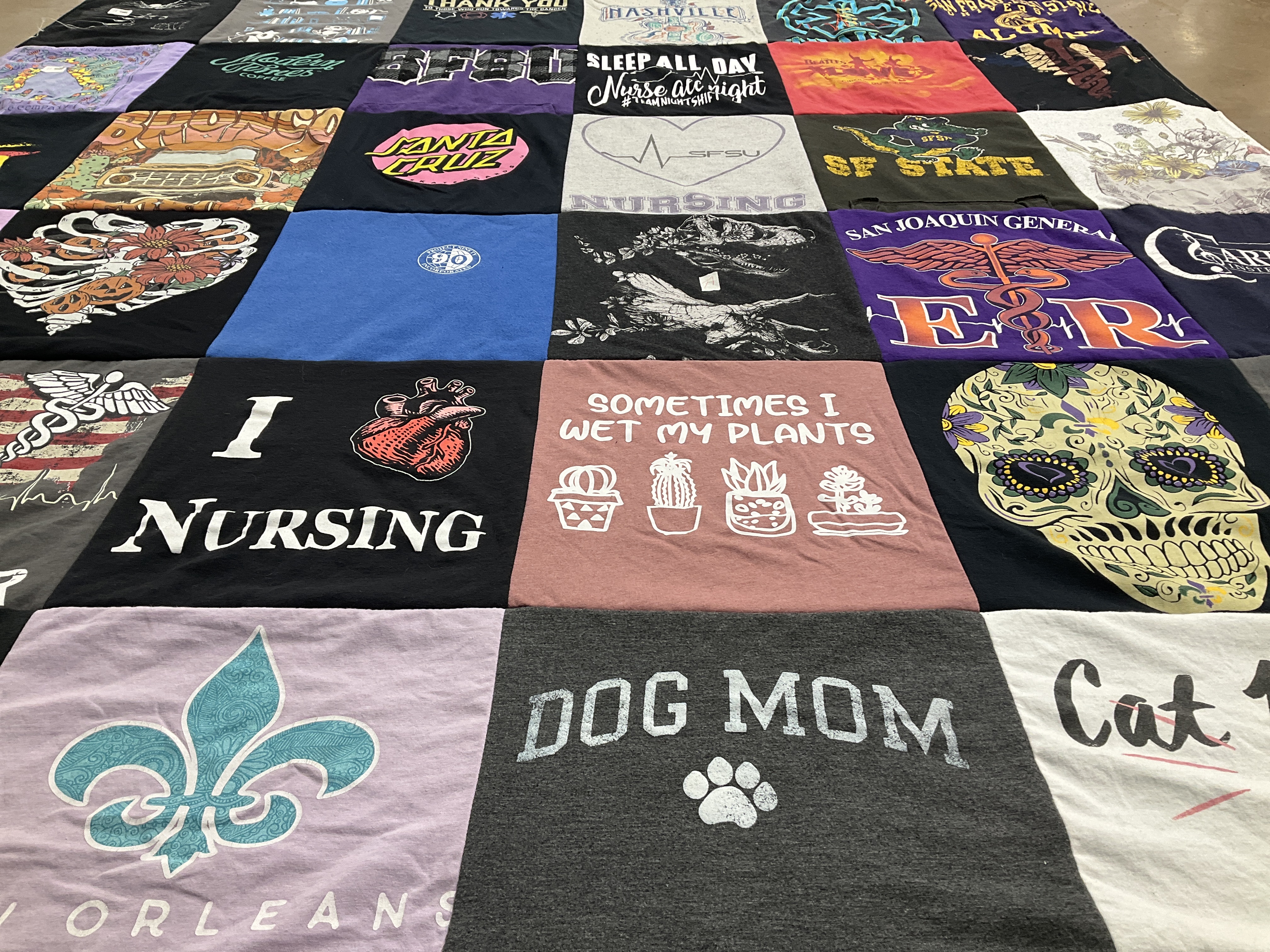 T-shirt quilt from san francisco state university by Madison from CA
