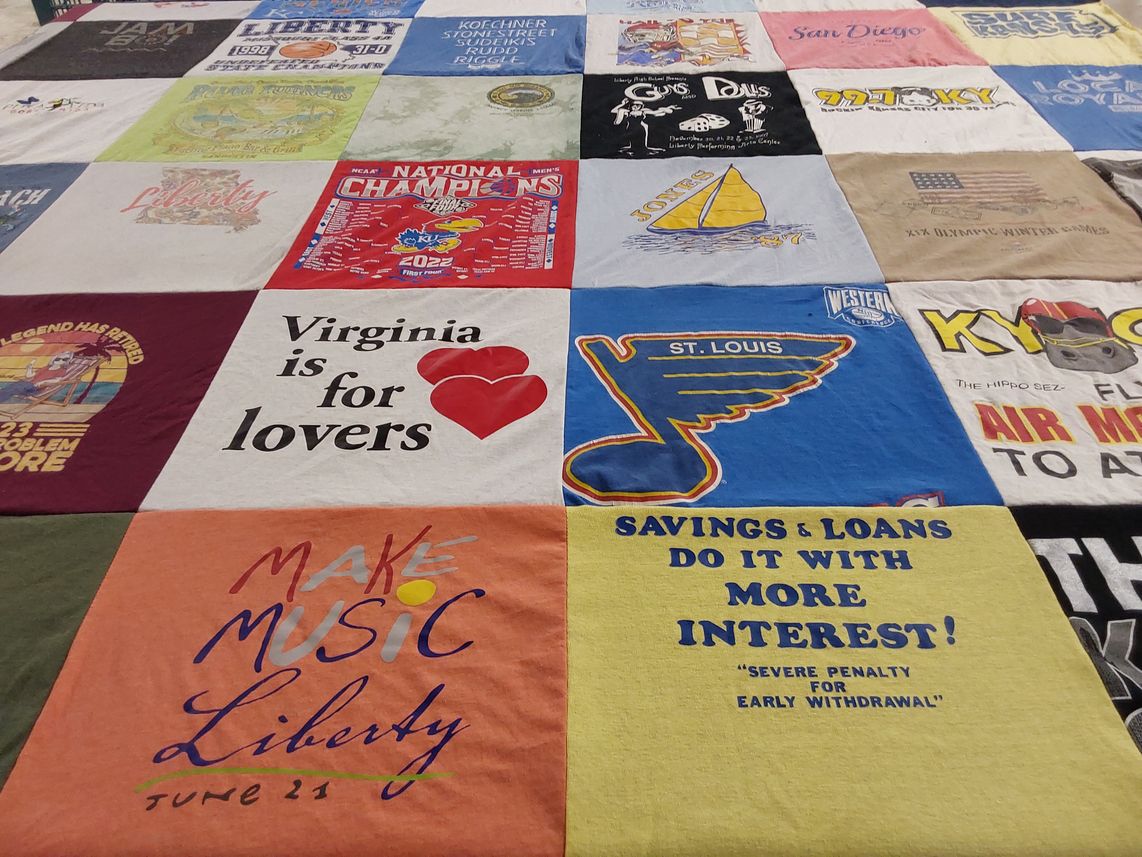 T-shirt quilt featuring st. louis blues by Debbie from MO