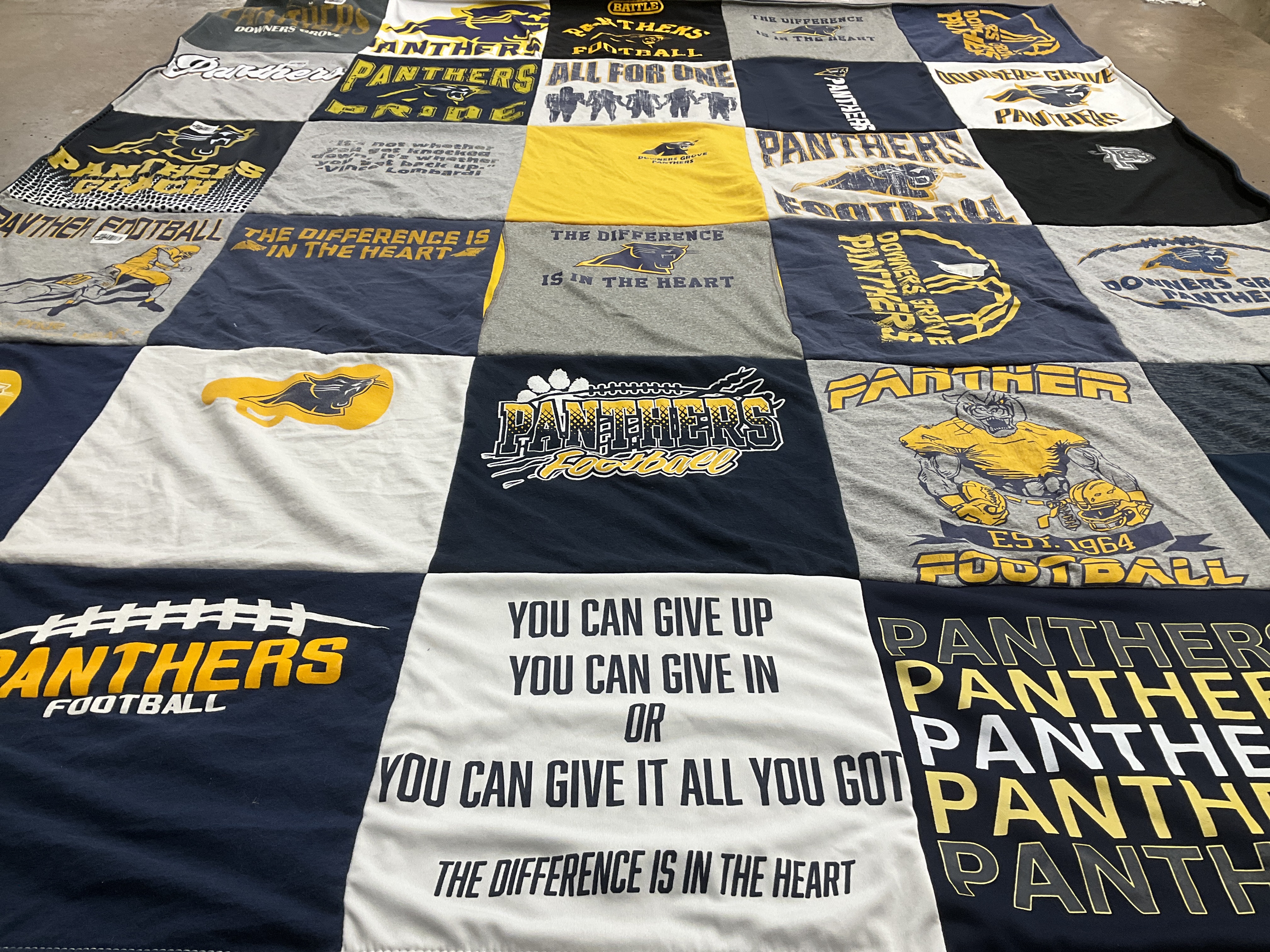 T-shirt quilt featuring panthers football by Kurt from IL