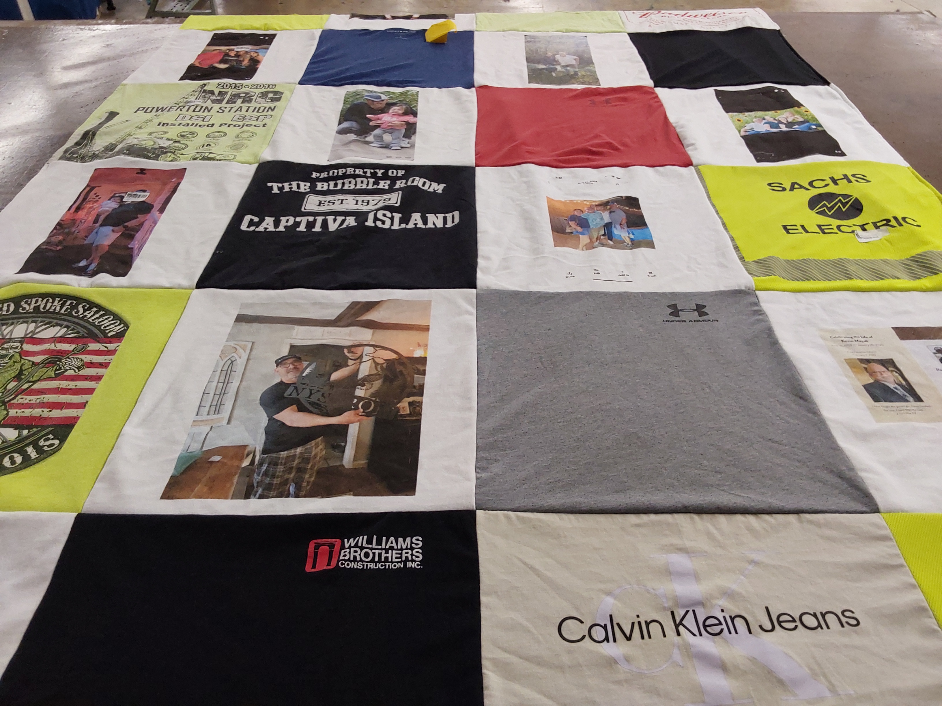 T-shirt quilt with outdoor, activities themes by Krissa from IL