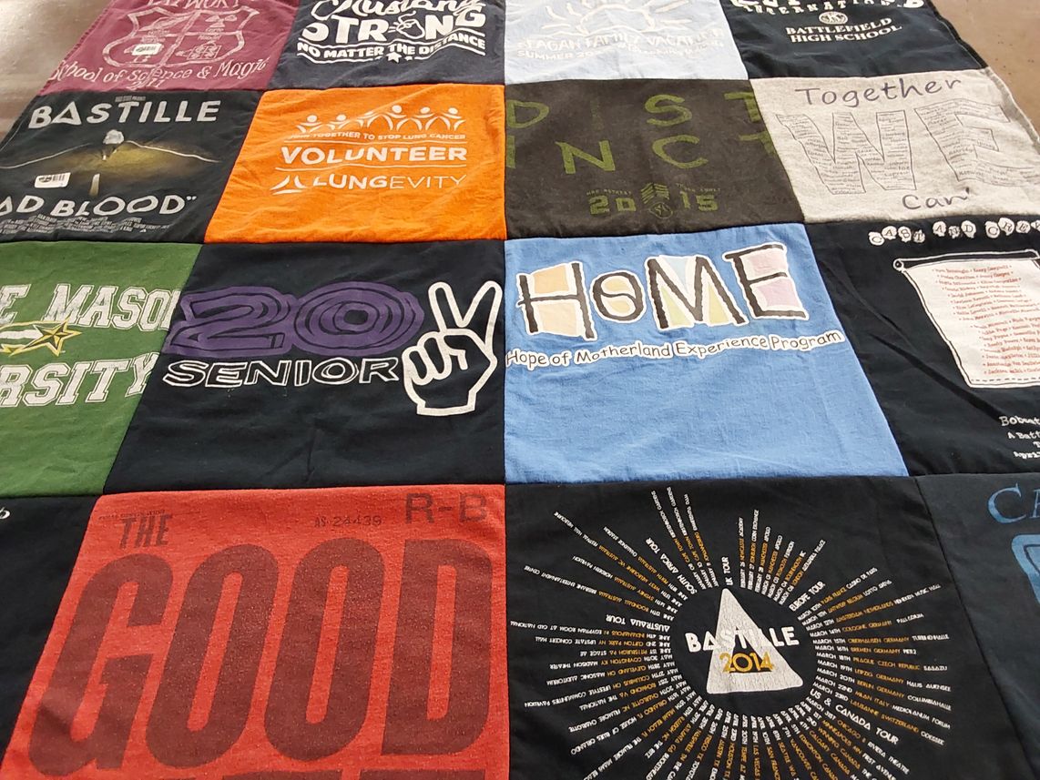 T-shirt quilt from george mason university by Hannah from VA