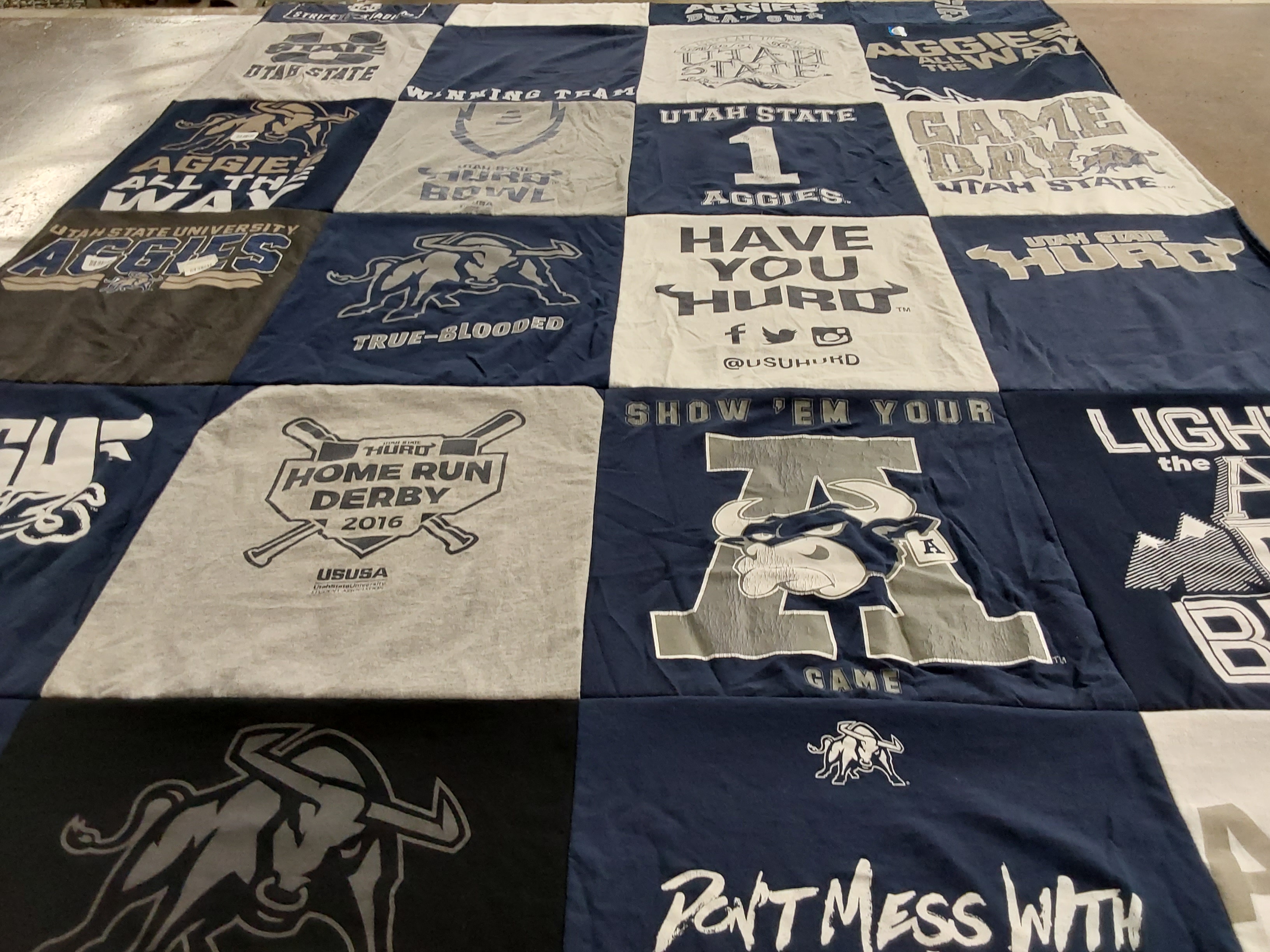 T-shirt quilt featuring utah state aggies by RJ from UT