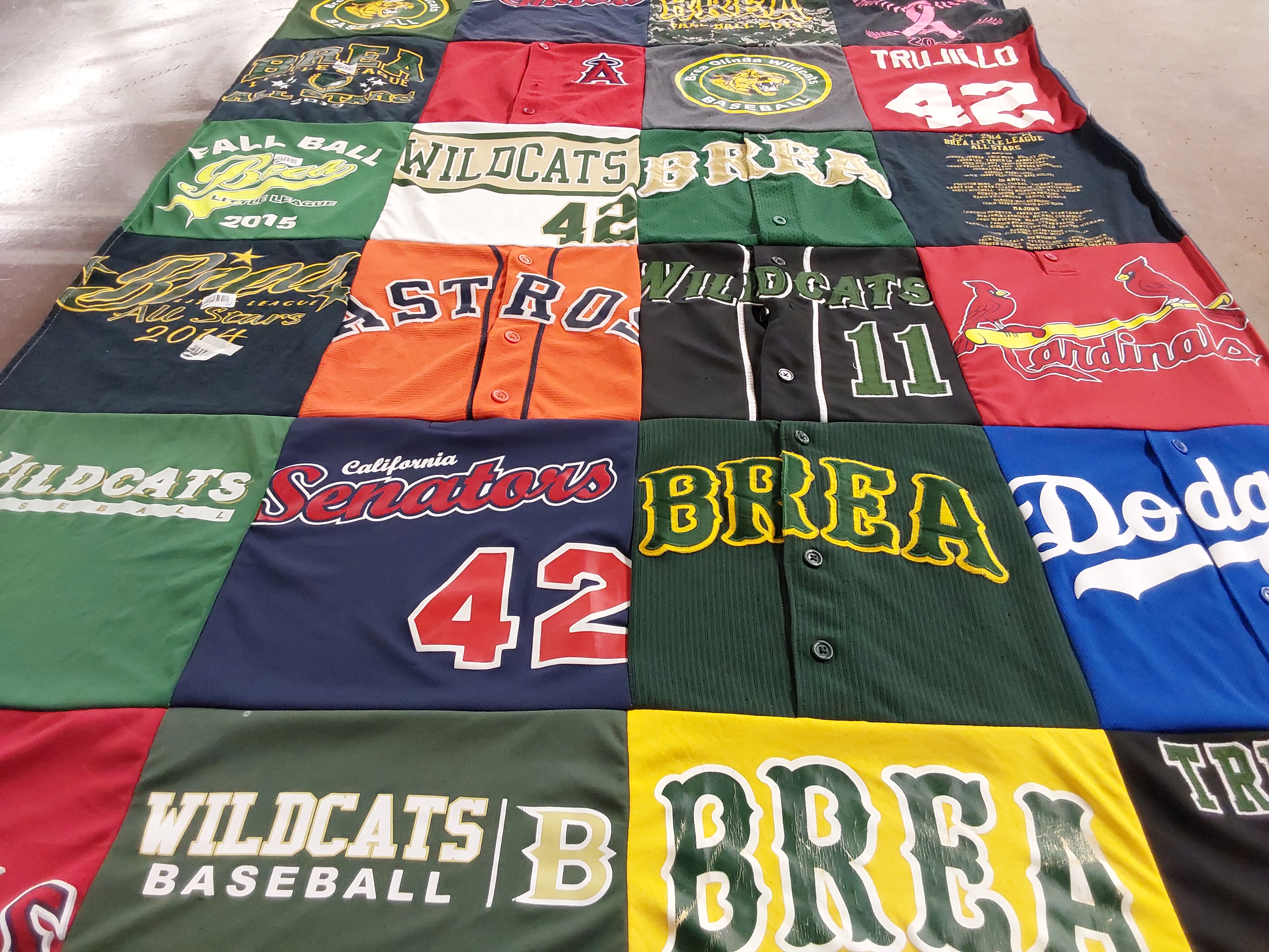 T-shirt quilt featuring wildcats baseball by Kim from CA