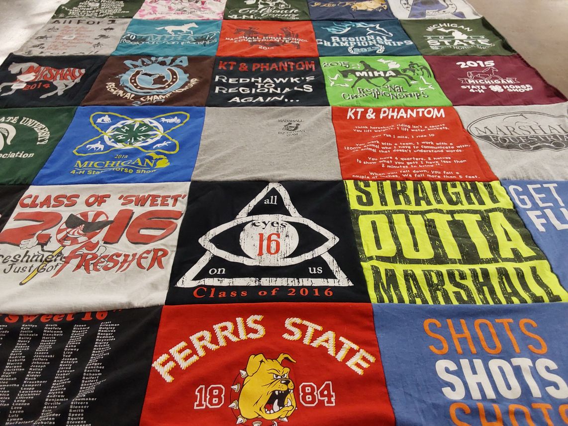 T-shirt quilt featuring ferris state university by Katie from MI