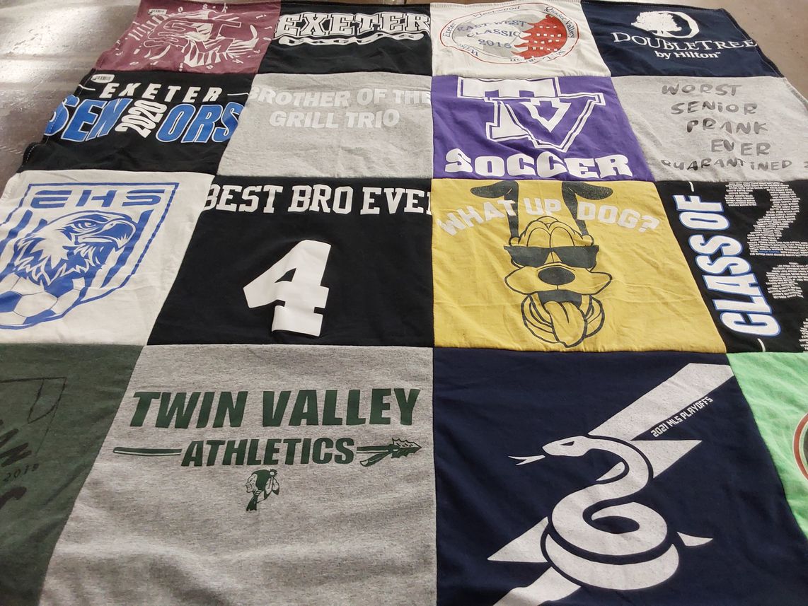 T-shirt quilt featuring twin valley high school soccer team by AnneMarie from PA