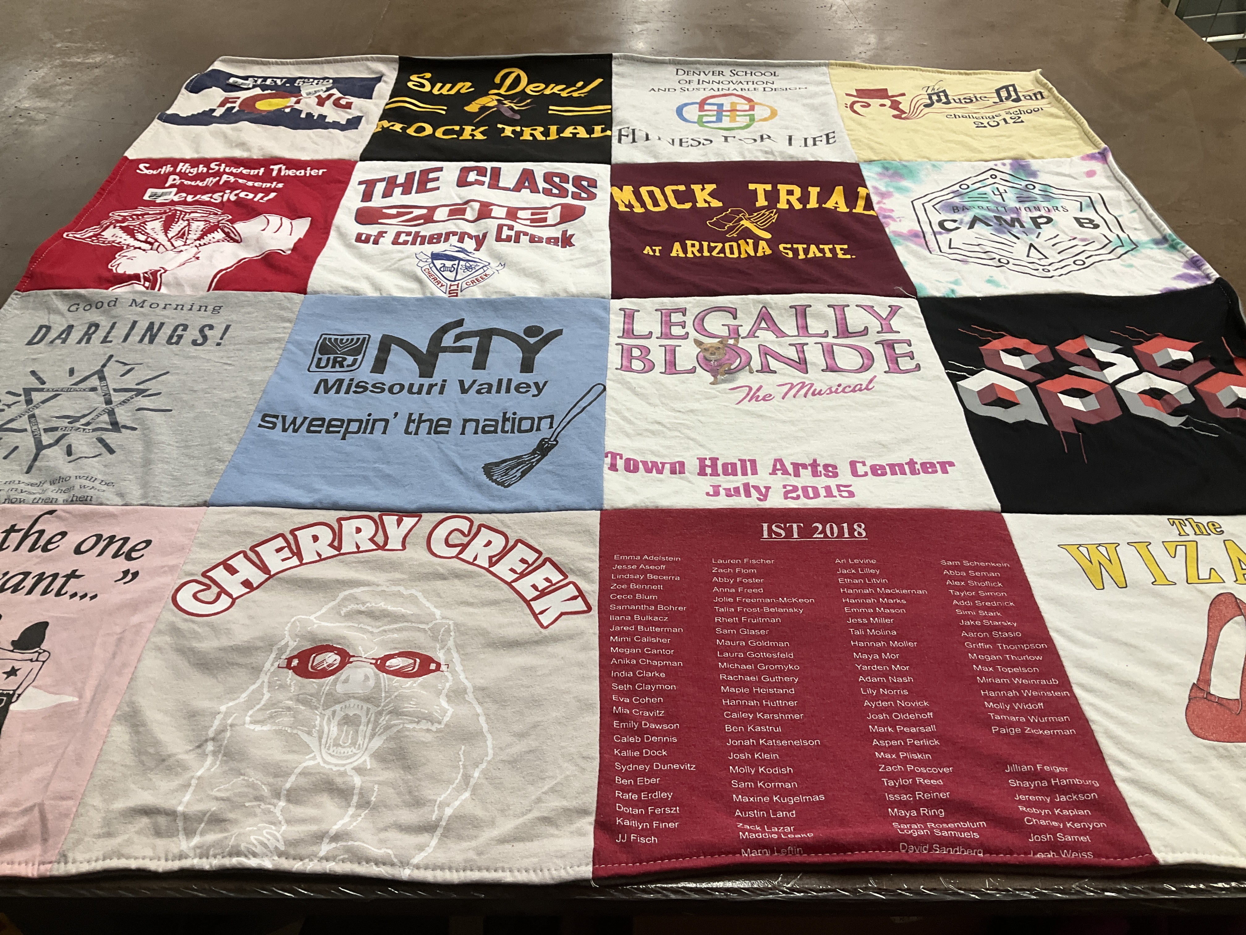 T-shirt quilt featuring cherry creek high school, mock trial by Alisa from CO