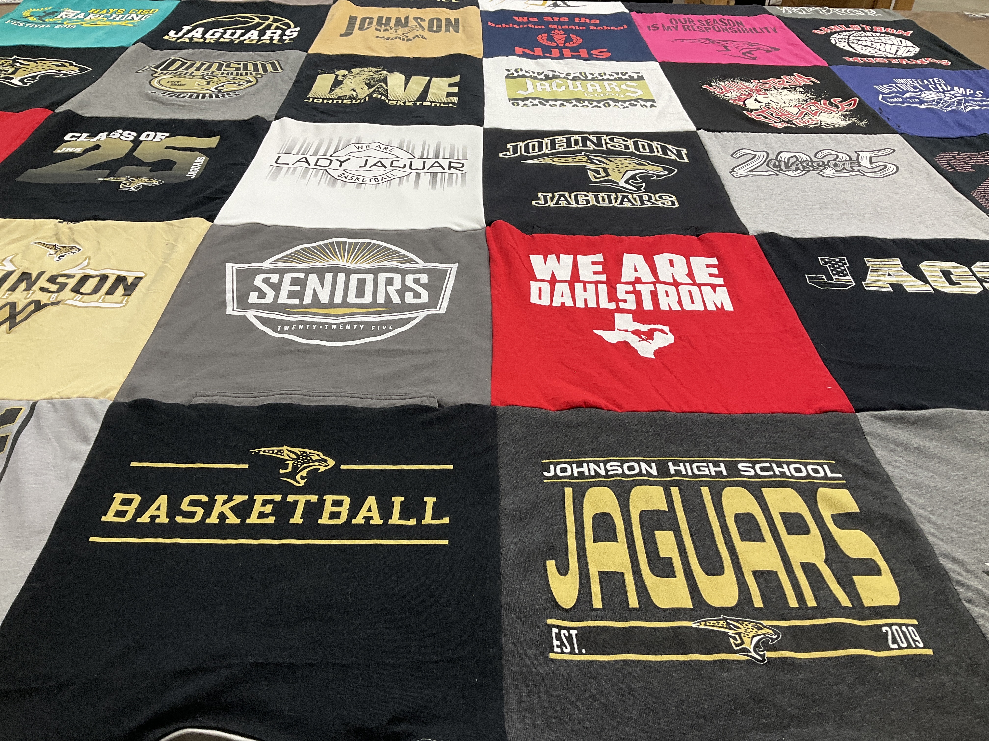 T-shirt quilt featuring jaguars by Cindy from TX