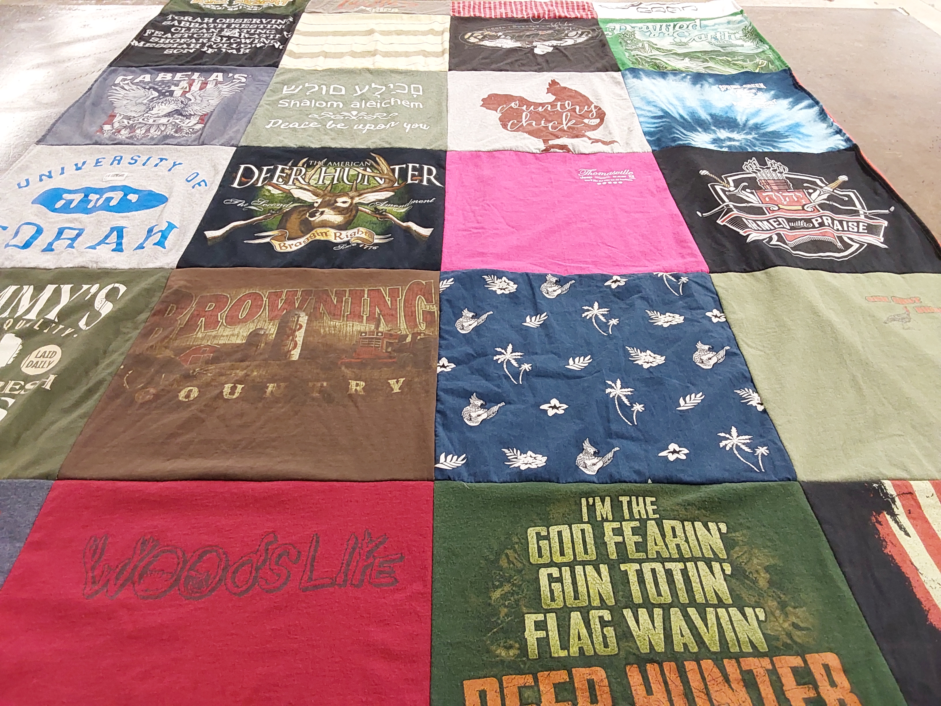 T-shirt quilt from university of torah by Tammy from GA
