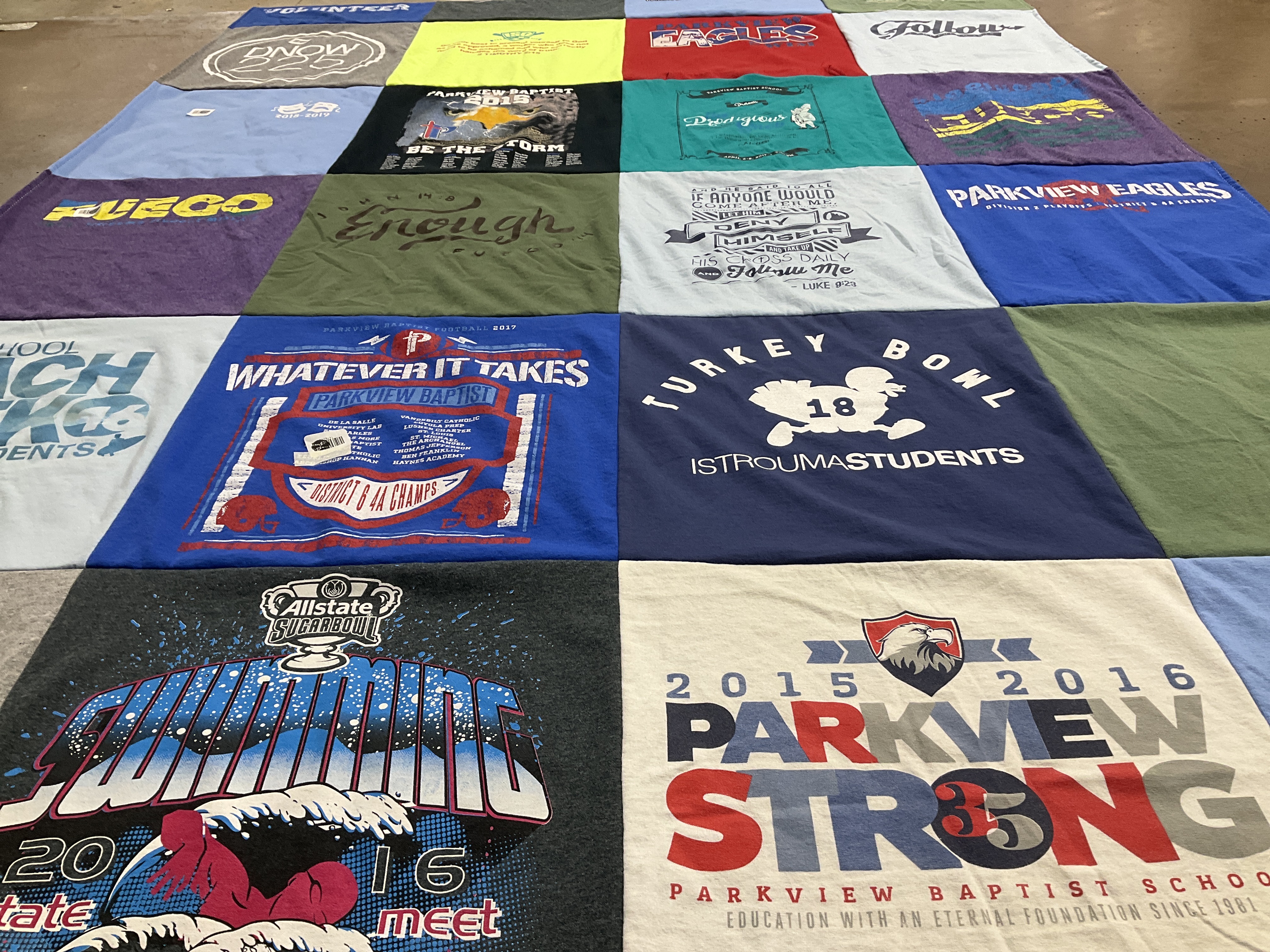 T-shirt quilt featuring parkview eagles by Rebecca from LA