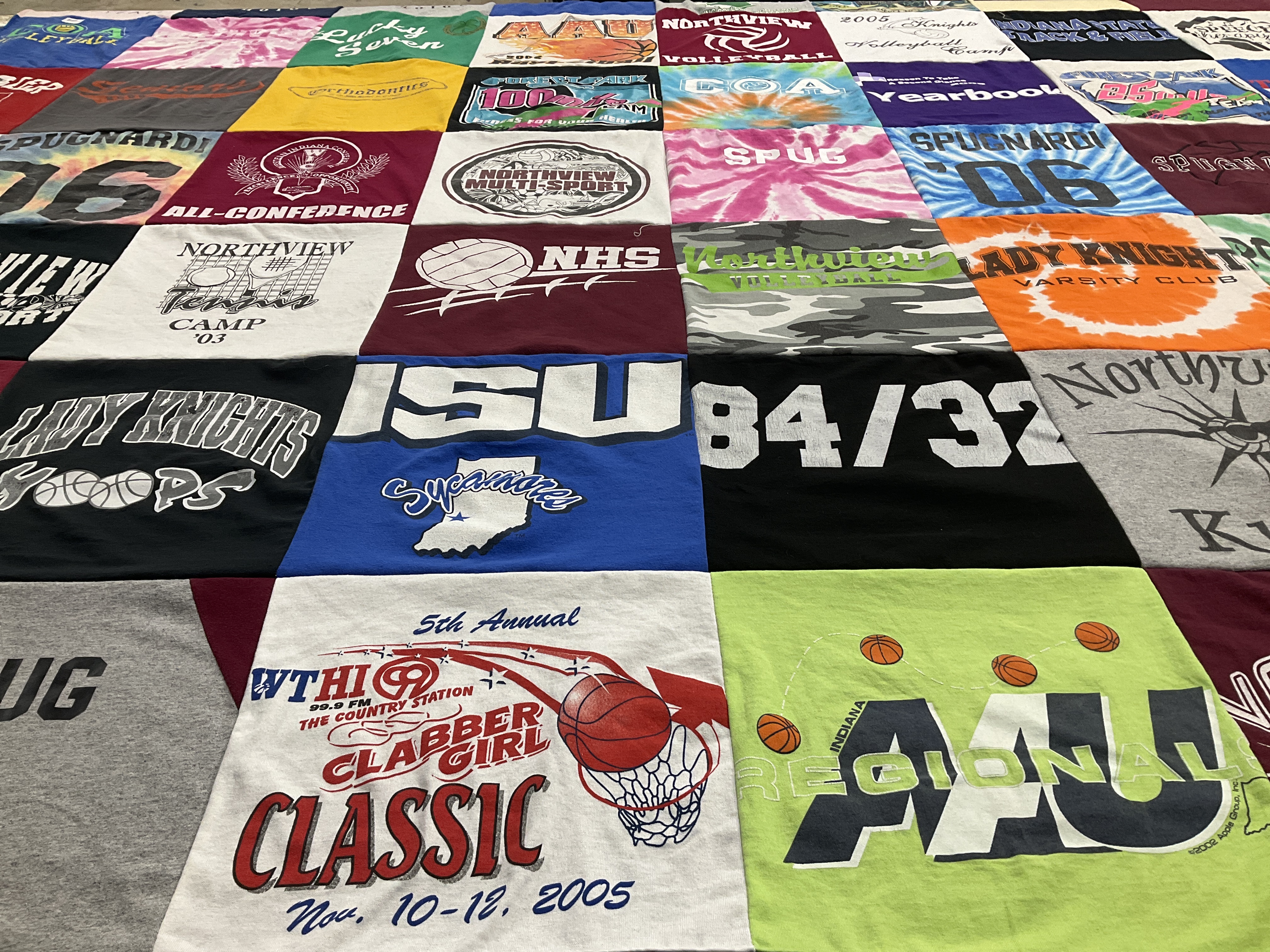 T-shirt quilt from northview high school, indiana state university by Brittney from MI