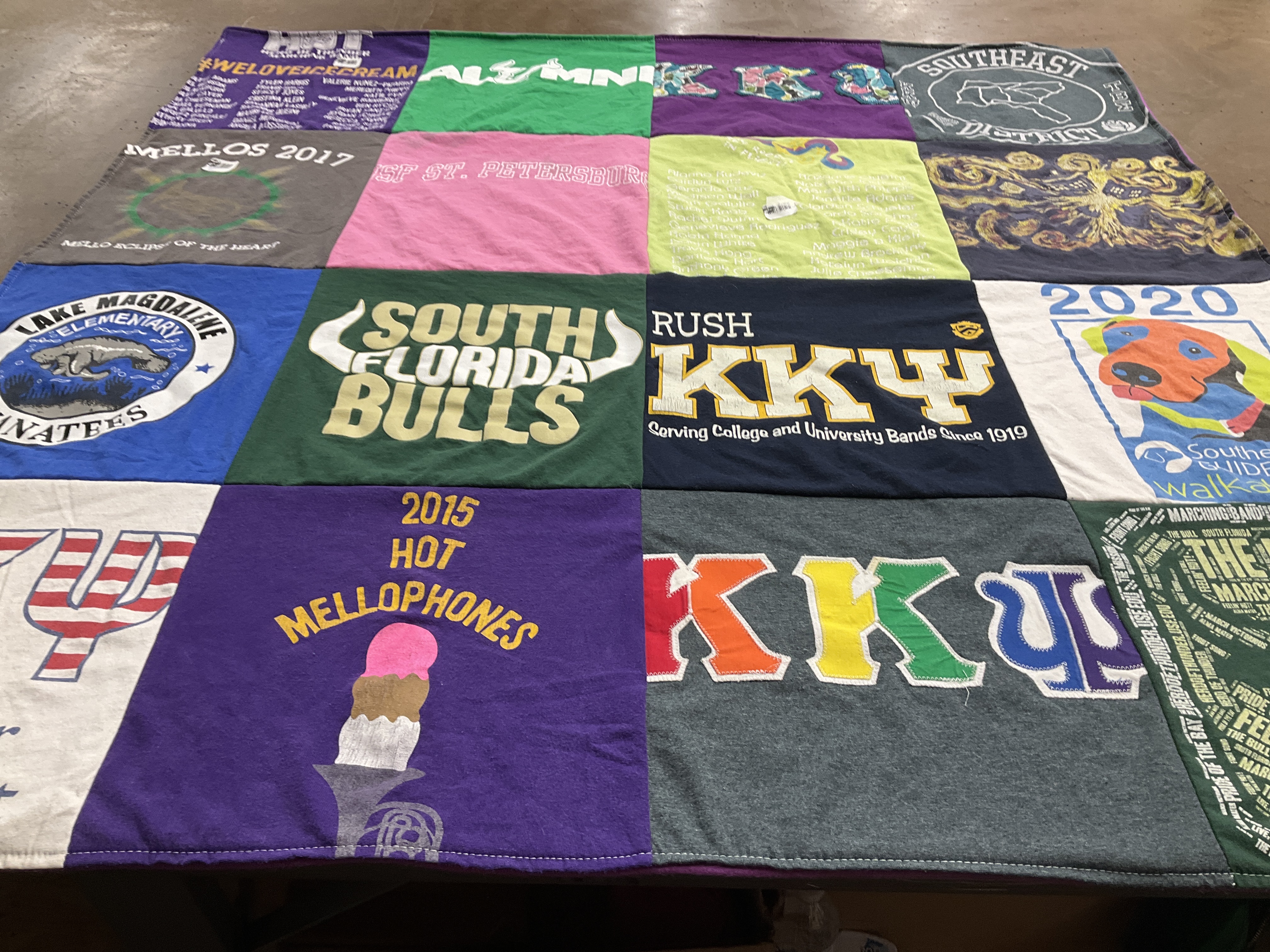 T-shirt quilt from university of south florida by Jeffrey from FL