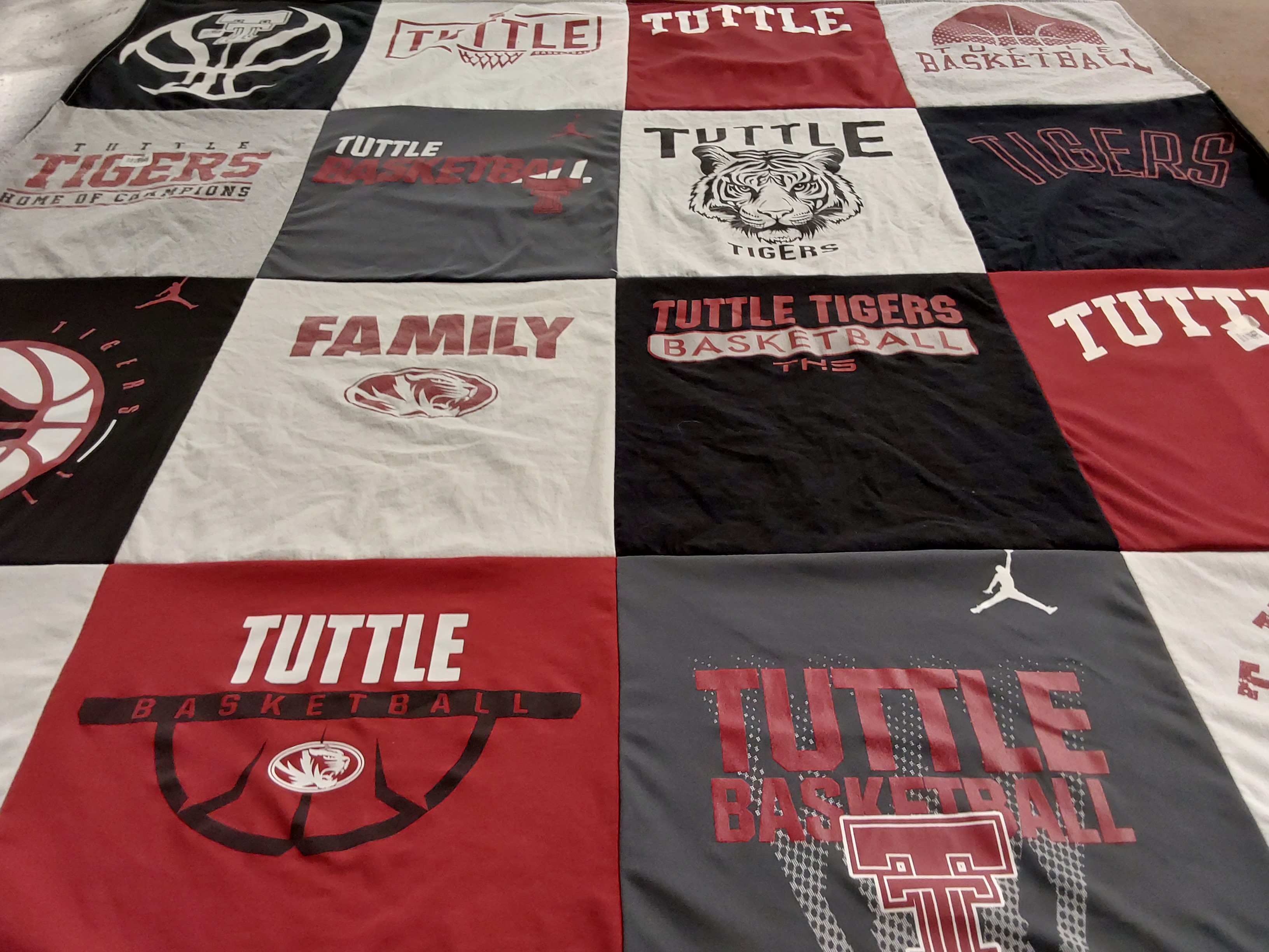 T-shirt quilt featuring tuttle high school basketball by Stasha from OK