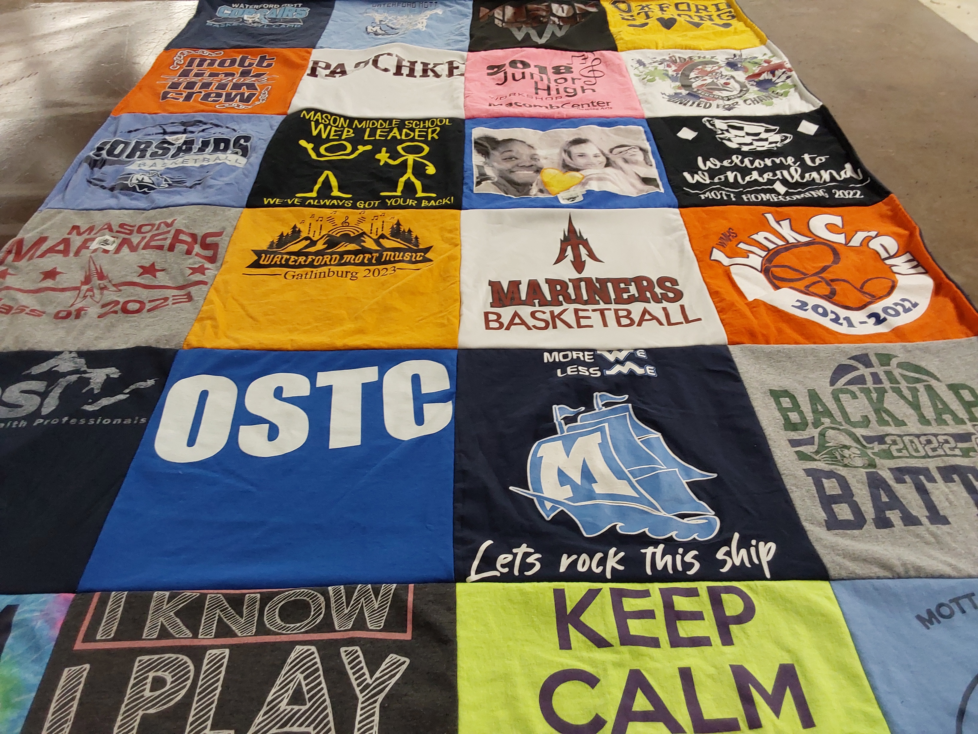 T-shirt quilt featuring mason mariners basketball by Kim from MI